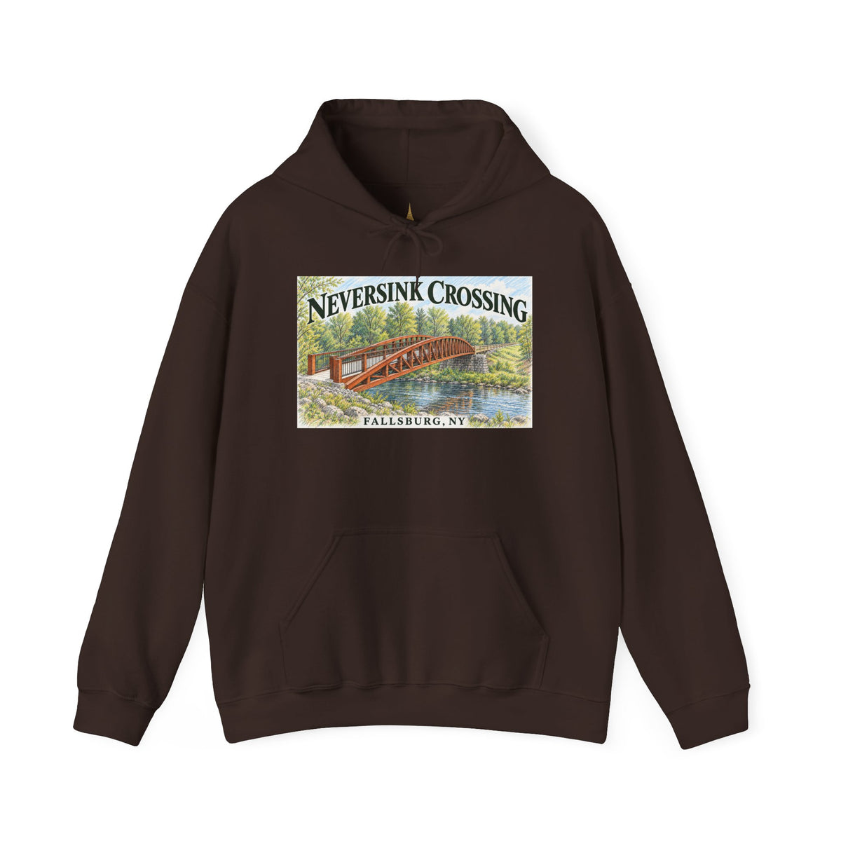 Neversink Crossing Fallsburg Catskills Upstate New York Pullover Hoodie