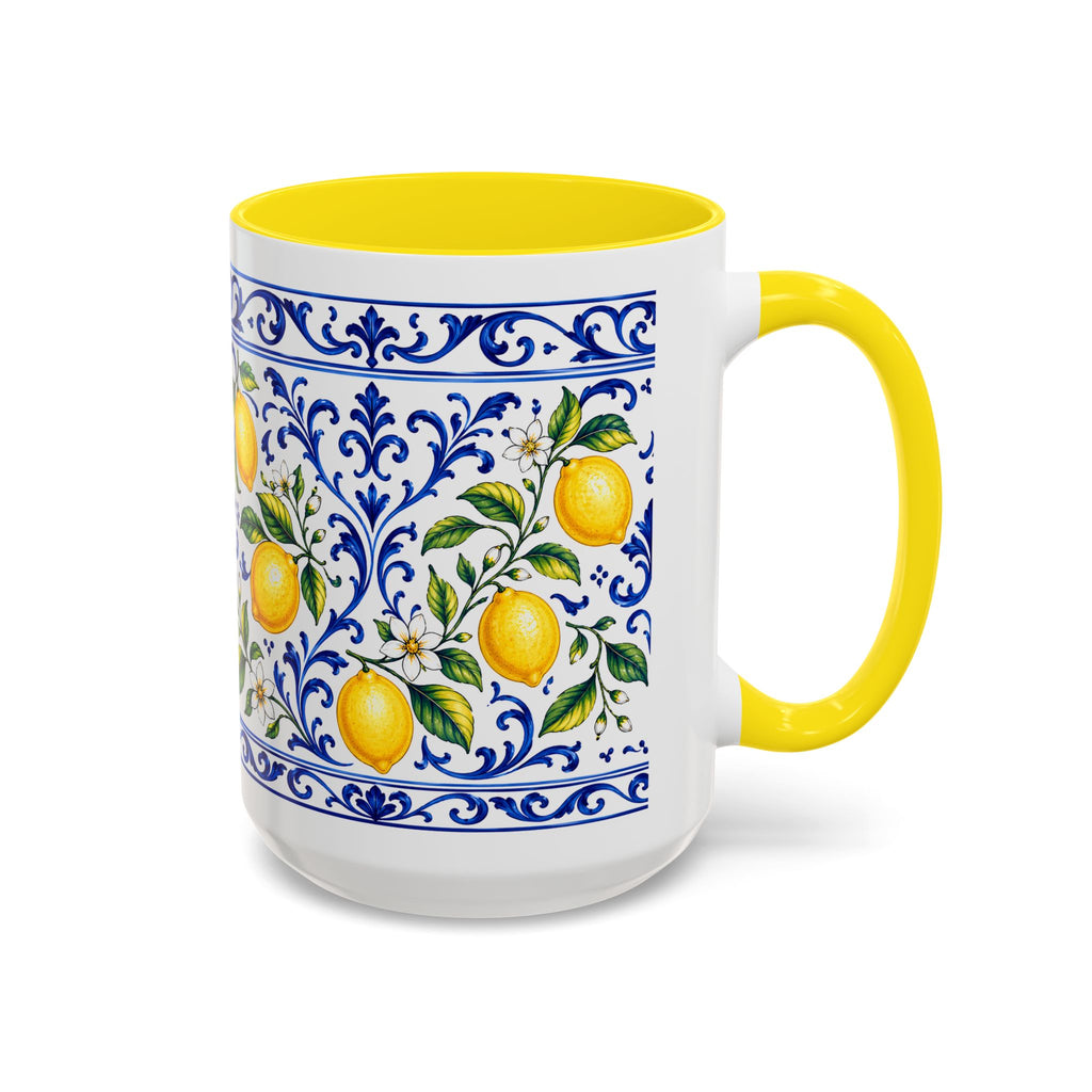 Little Italy Amalfi Blue with Lemon Mug — Blue Ceramic Kitchen Mug (11oz)