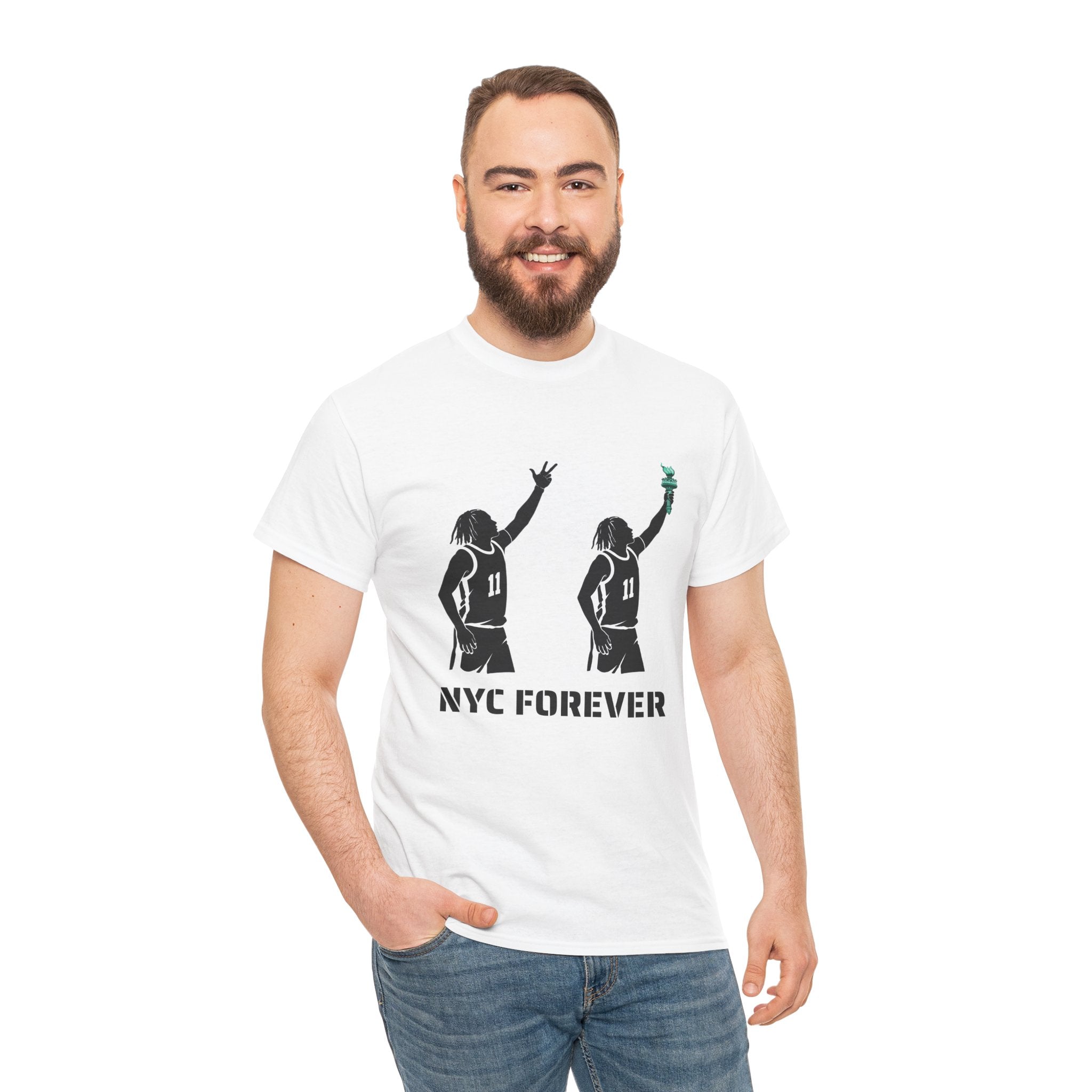 New York Basketball Jalen Brunson Tee | NYC Icons Statue of Liberty T-shirt