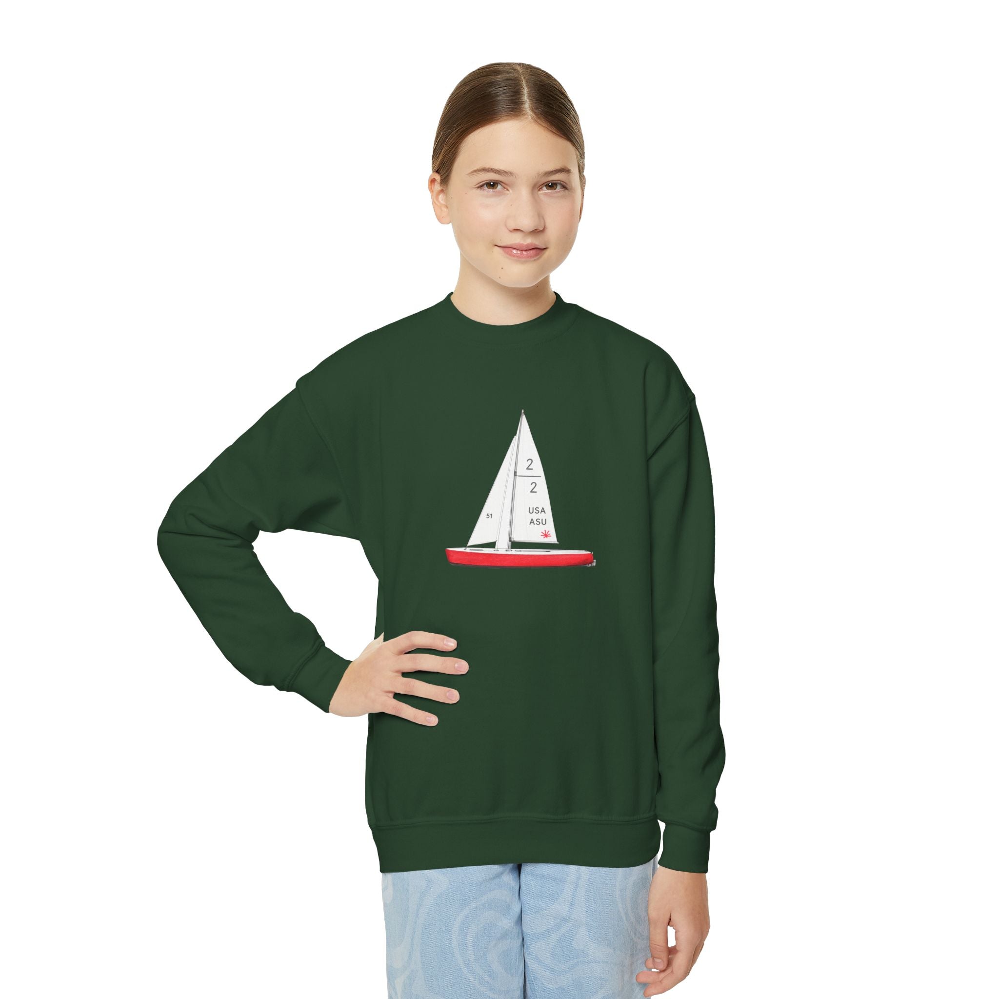 Central Park Model Sailboat NYC Kids Sweatshirt —  New York Sailboat Graphic Childrens Sweater