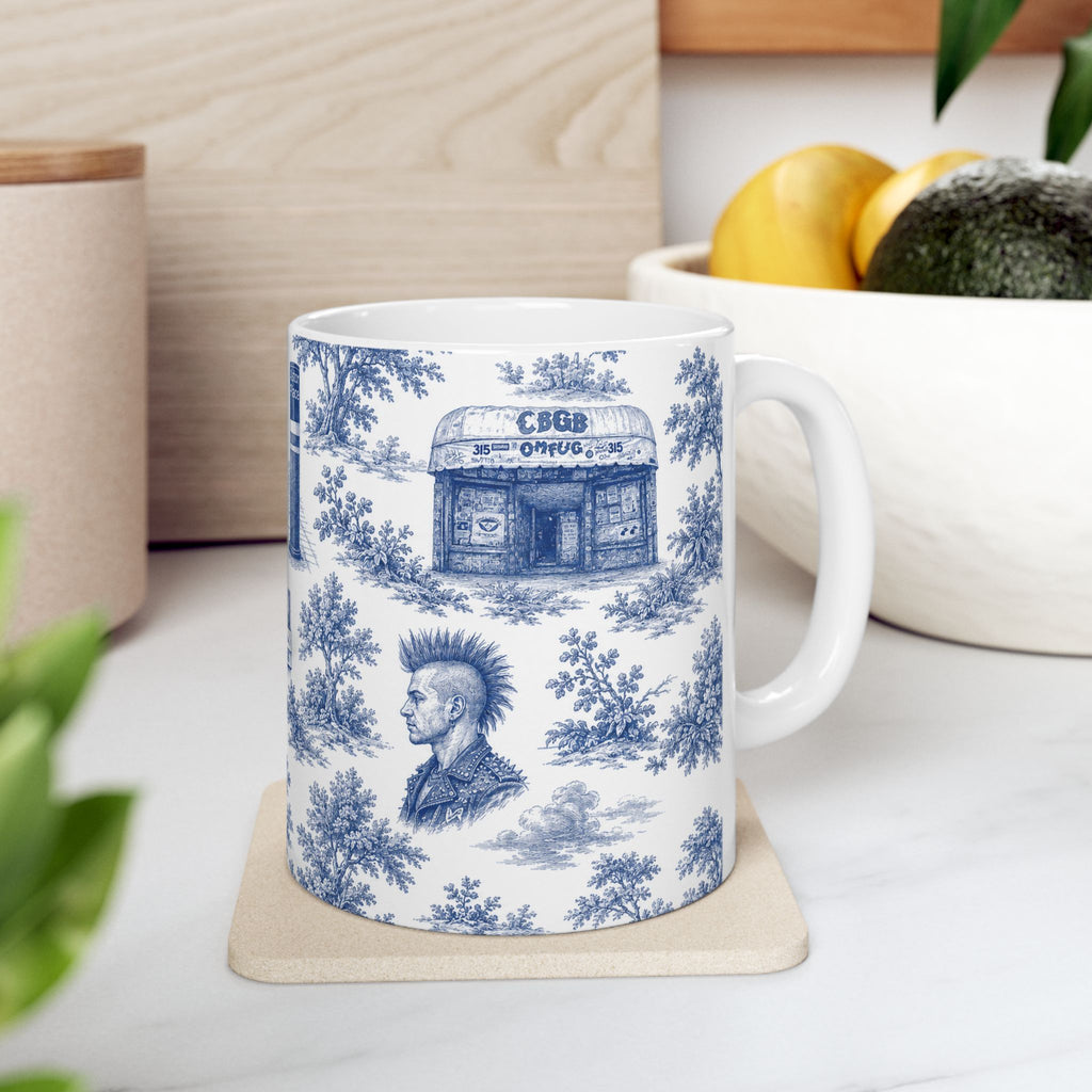 East Village Blue Toile de Jouy Mug | NYC Chinoiserie Ceramic Mug