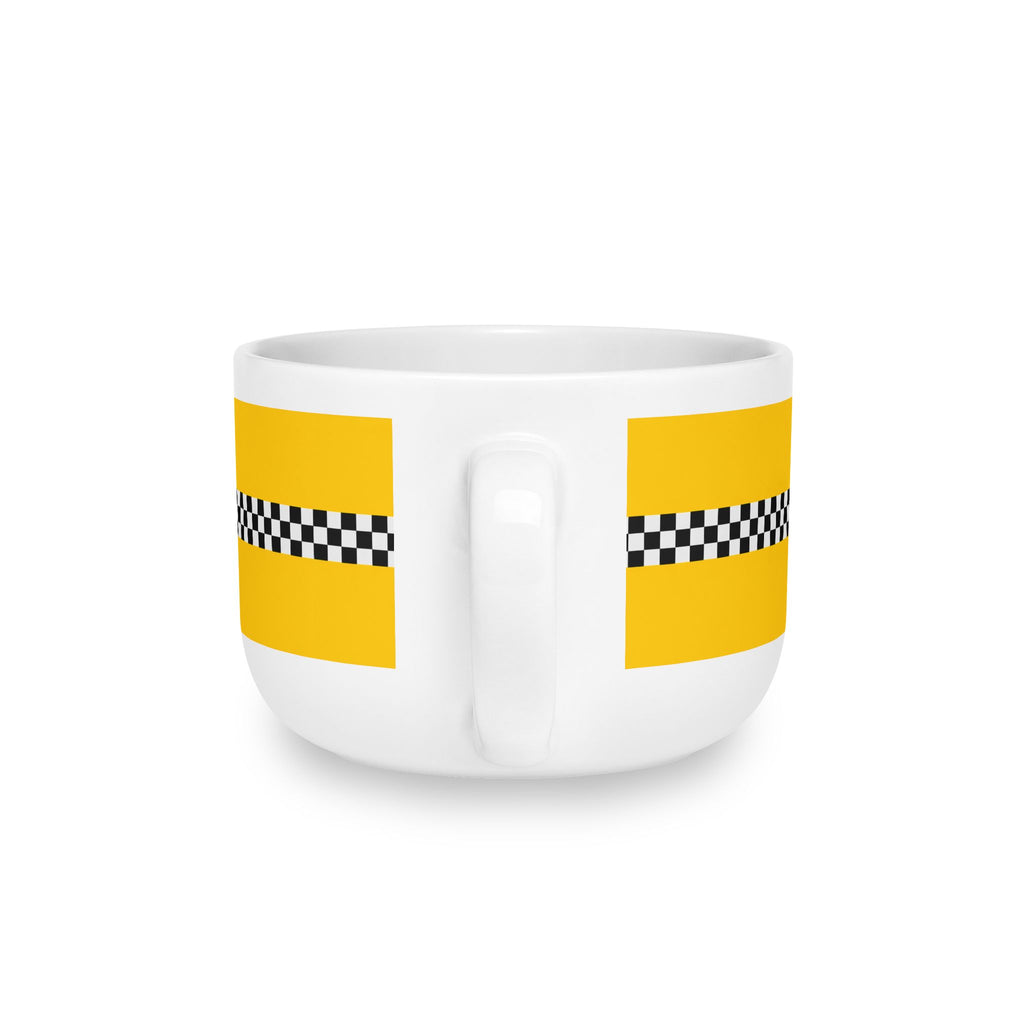 NYC Checkered Taxi Cab Soup Bowl  25oz Ceramic Soup Bowl