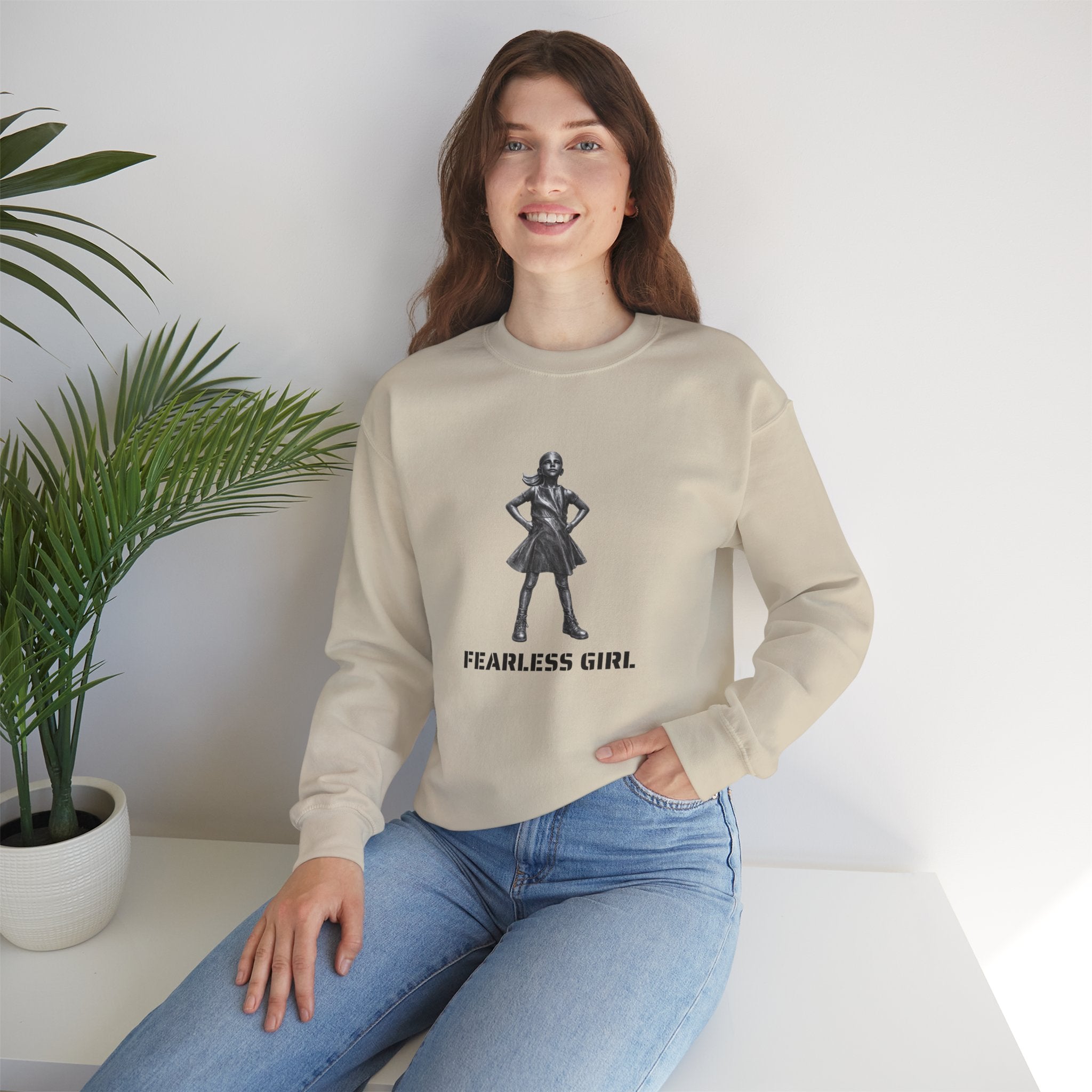 Sudadera con gráfico de la estatua Fearless Girl | Empoderamiento de Nueva York, Suéter con diseño feminista