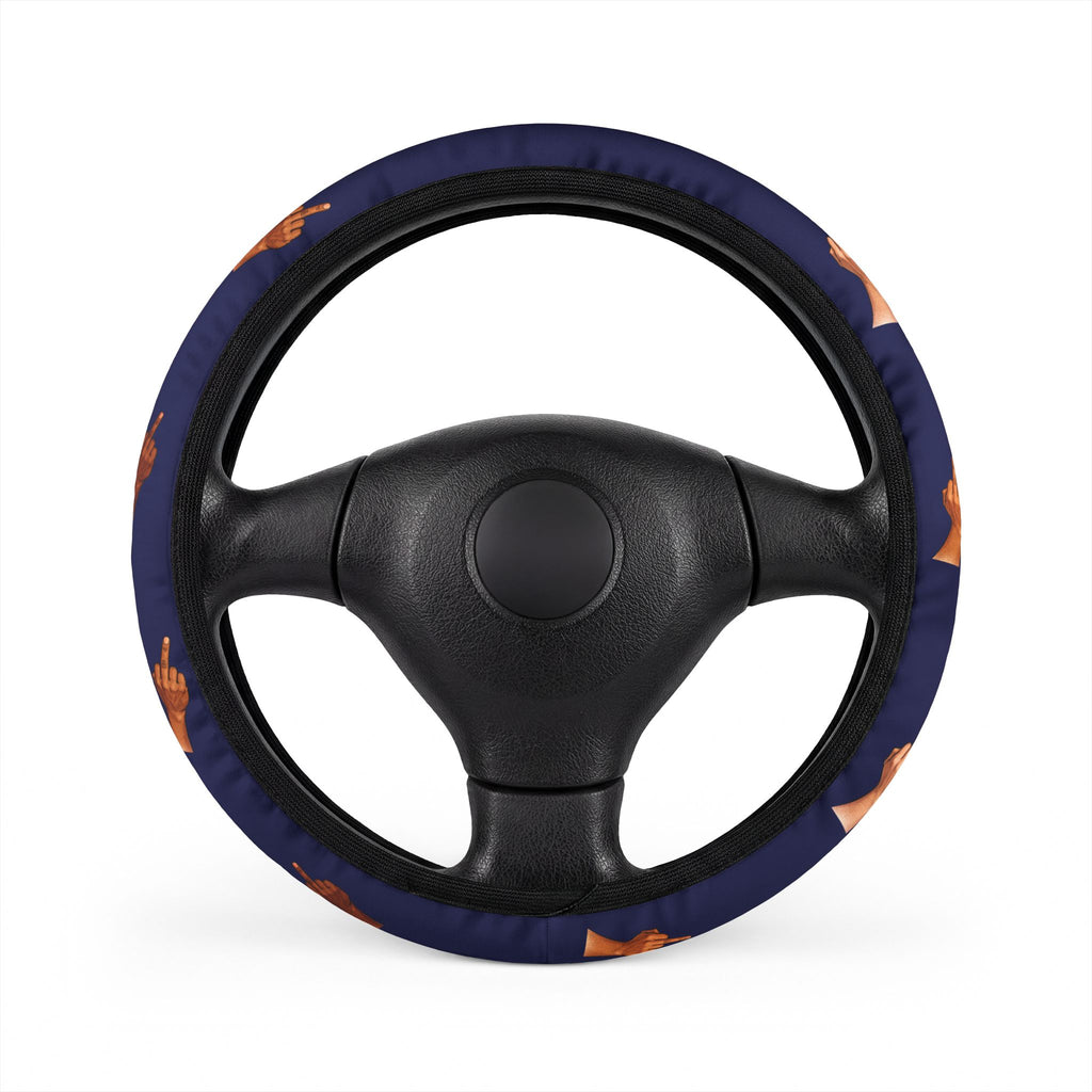 NYC Driver Steering Wheel Cover Middle Finger Charms — Road Rage Flipping the Bird Car Accessory