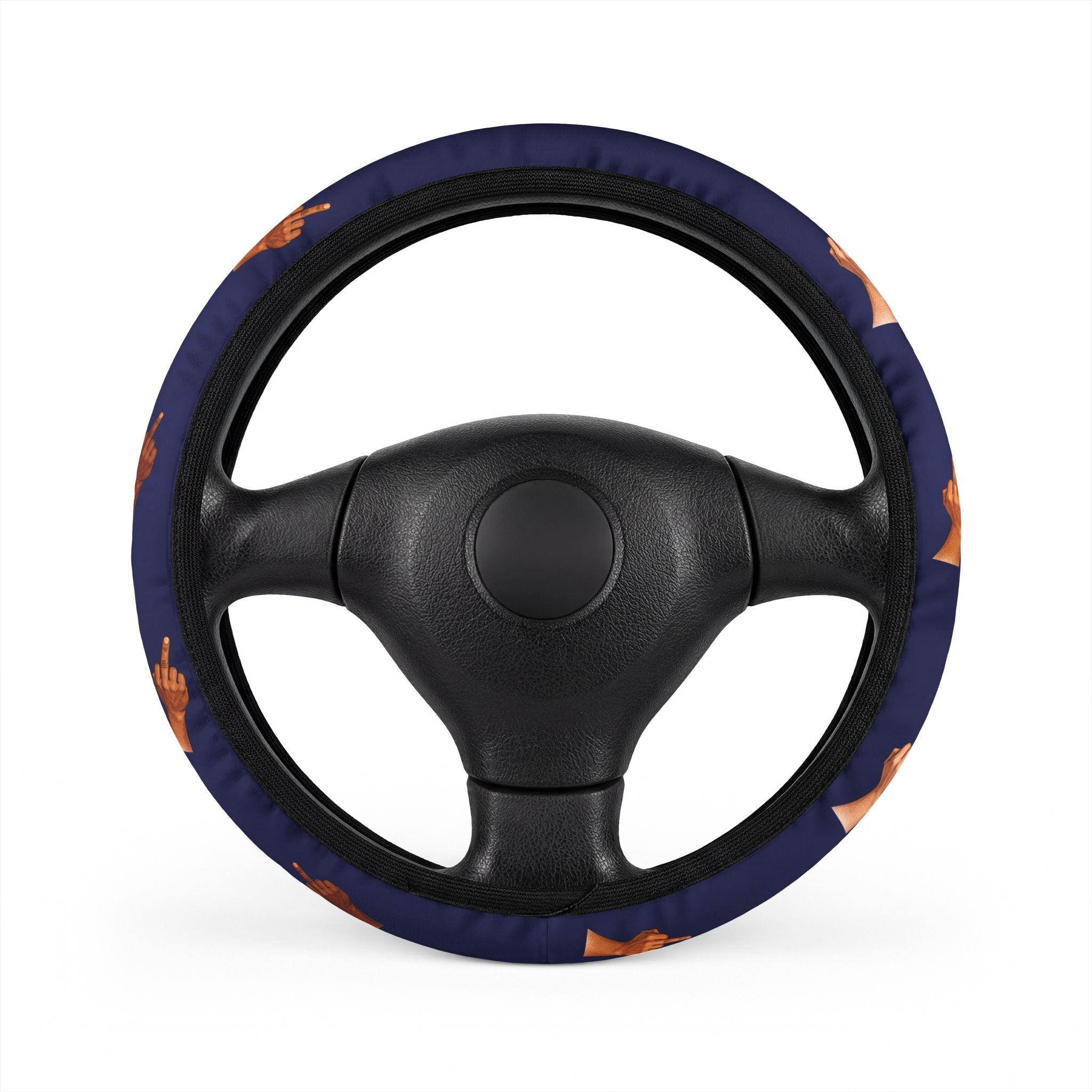 NYC Driver Steering Wheel Cover Middle Finger Charms — Road Rage Flipping the Bird Car Accessory