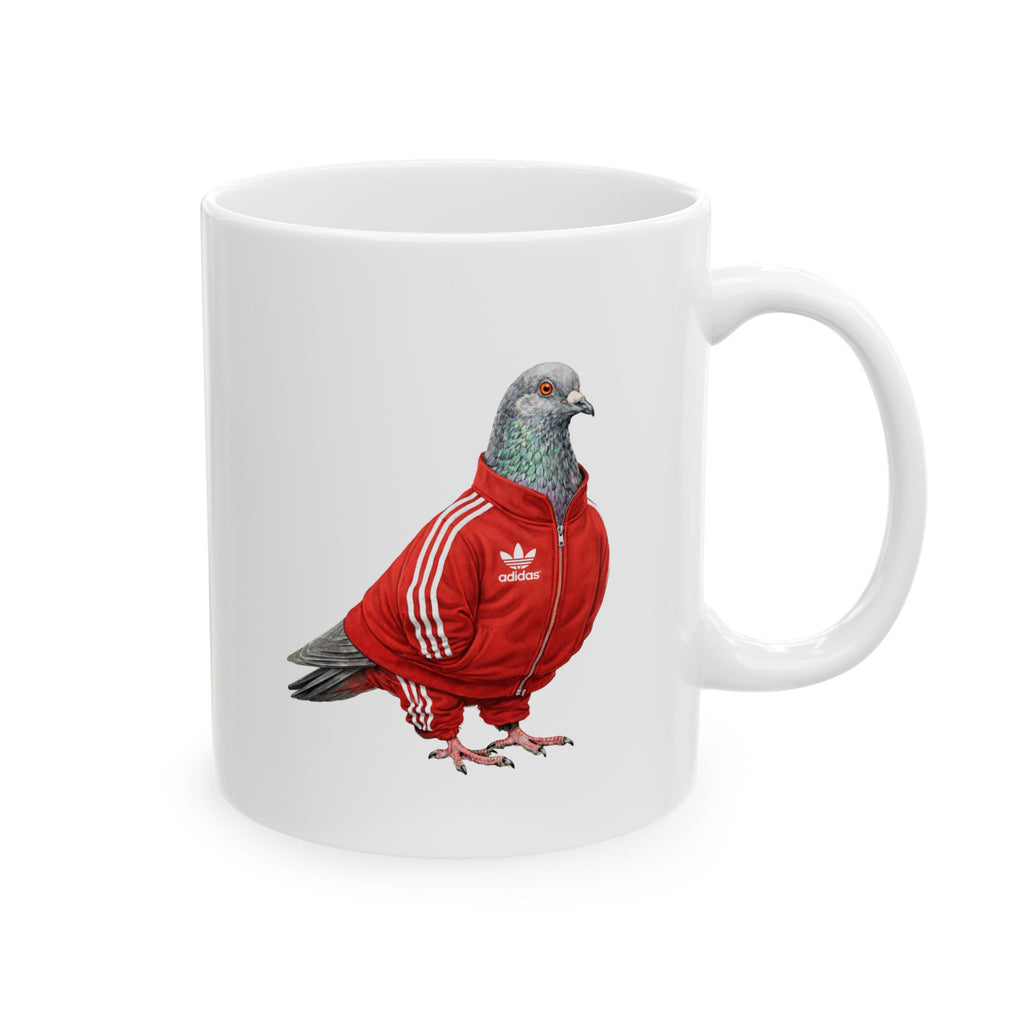 Customizable Brighton Beach NYC Pigeon Mug | New York Brooklyn Track Suit Bird Lovers Ceramic Coffee Cup