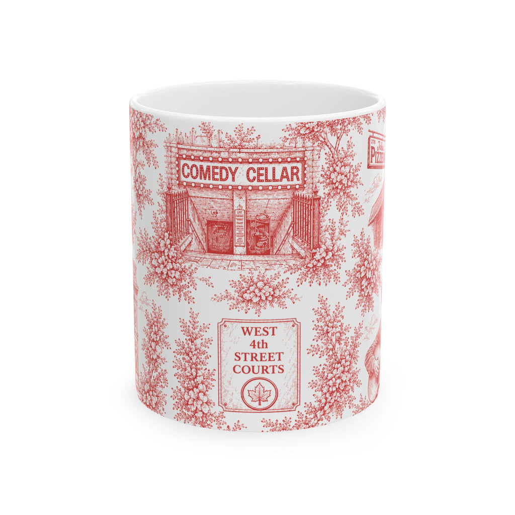 Greenwich Village Red Toile de Jouy Mug | NYC Chinoiserie Ceramic Coffee Cup