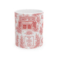 Greenwich Village Red Toile de Jouy Mug | NYC Chinoiserie Ceramic Coffee Cup