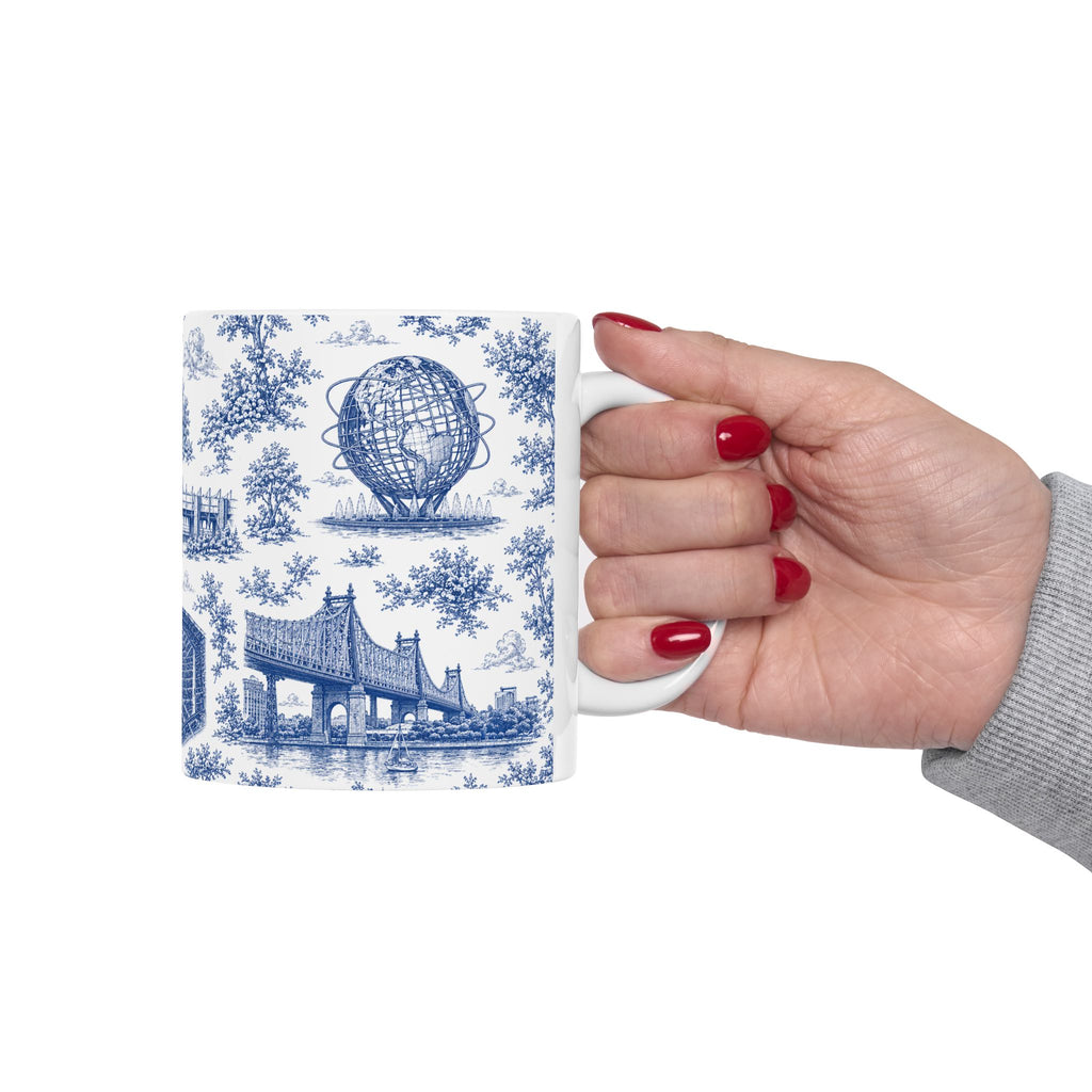 Queens Blue Toile de Jouy Mug | Chinoiserie Ceramic Coffee Cup