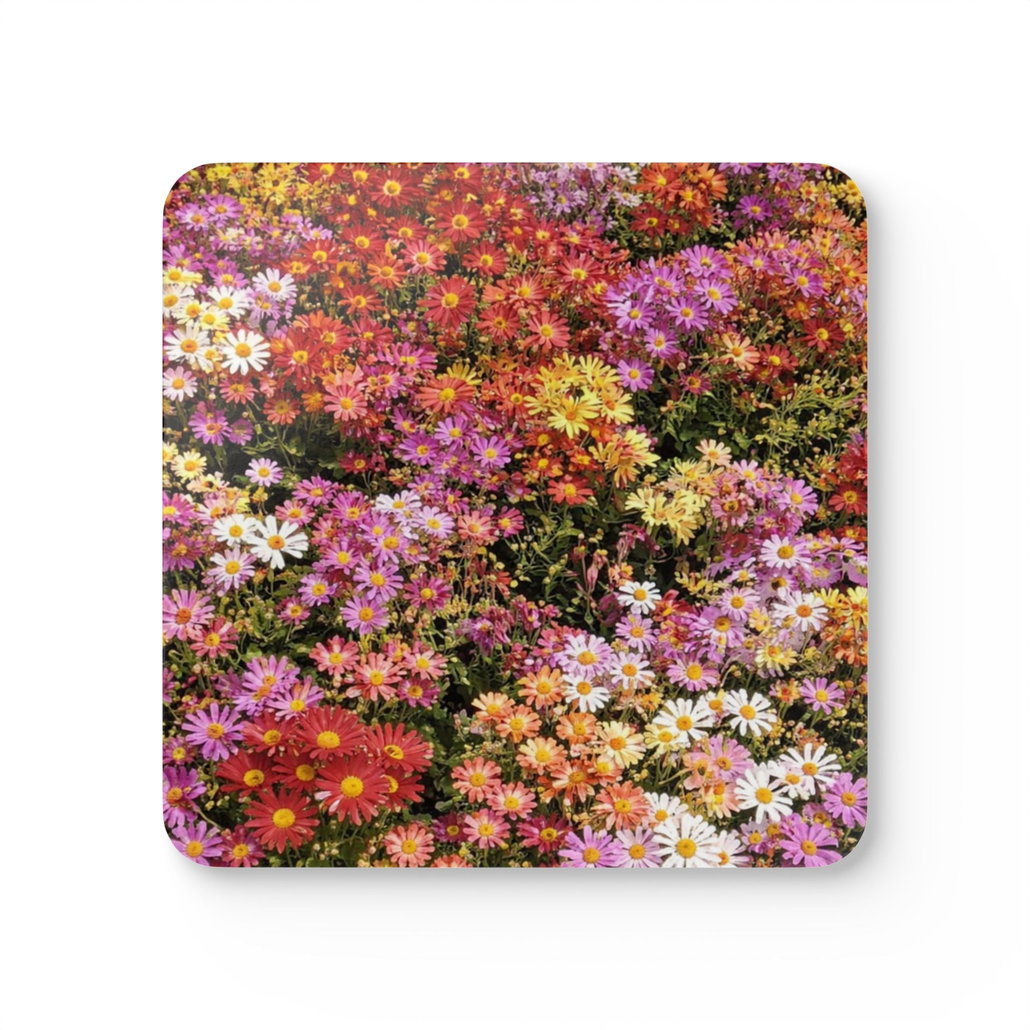 Central Park Korean Chrysanthemum Flowers Cork Back Coaster | Flower Pattern Set of 4