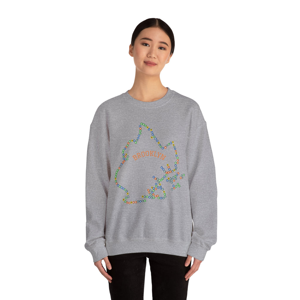 Brooklyn Map Subway Signs Sweatshirt | NYC Crewneck Sweater
