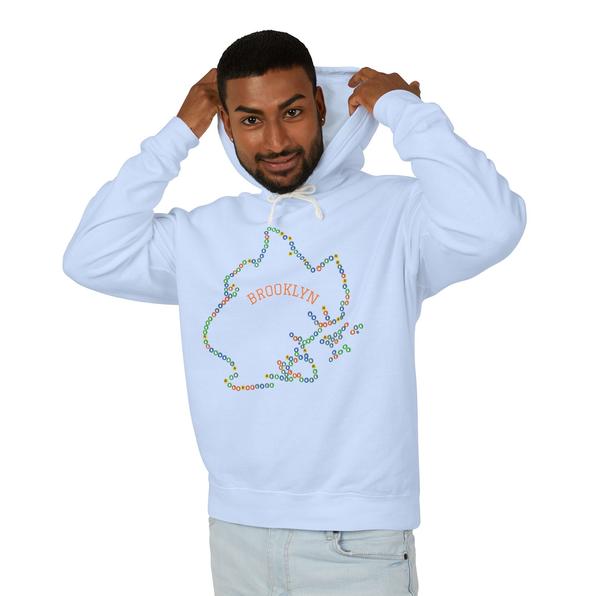 Brooklyn Map Subway Hoodie | New York Borough Outline Hooded Sweatshirt