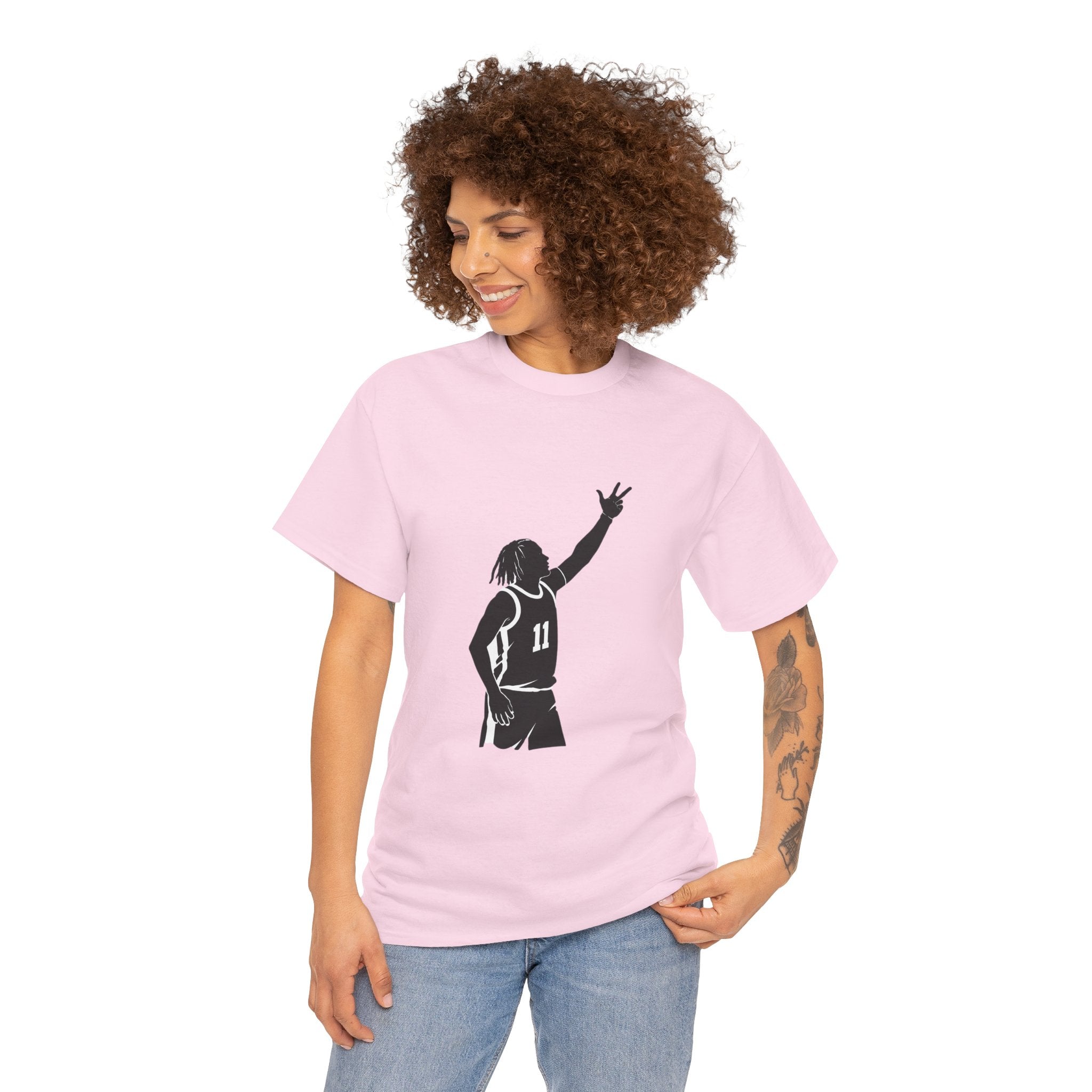 Customizable Jalen Brunson 3 Points Celly T-Shirt | New York Basketball Tee