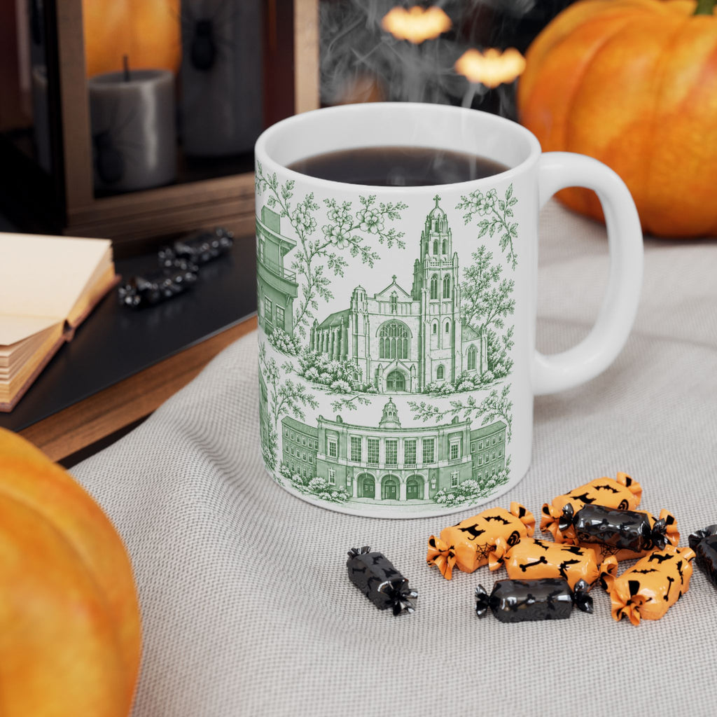 Rockville Center Green Toile de Jouy 11 oz Mug