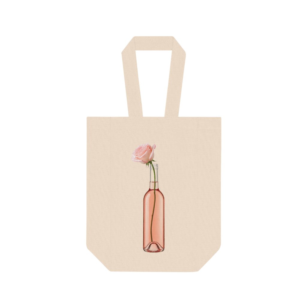 Rosé Wine Bottle Tote — Rose Bottle Double Wine Bag for Picnics & Hostess Gifts