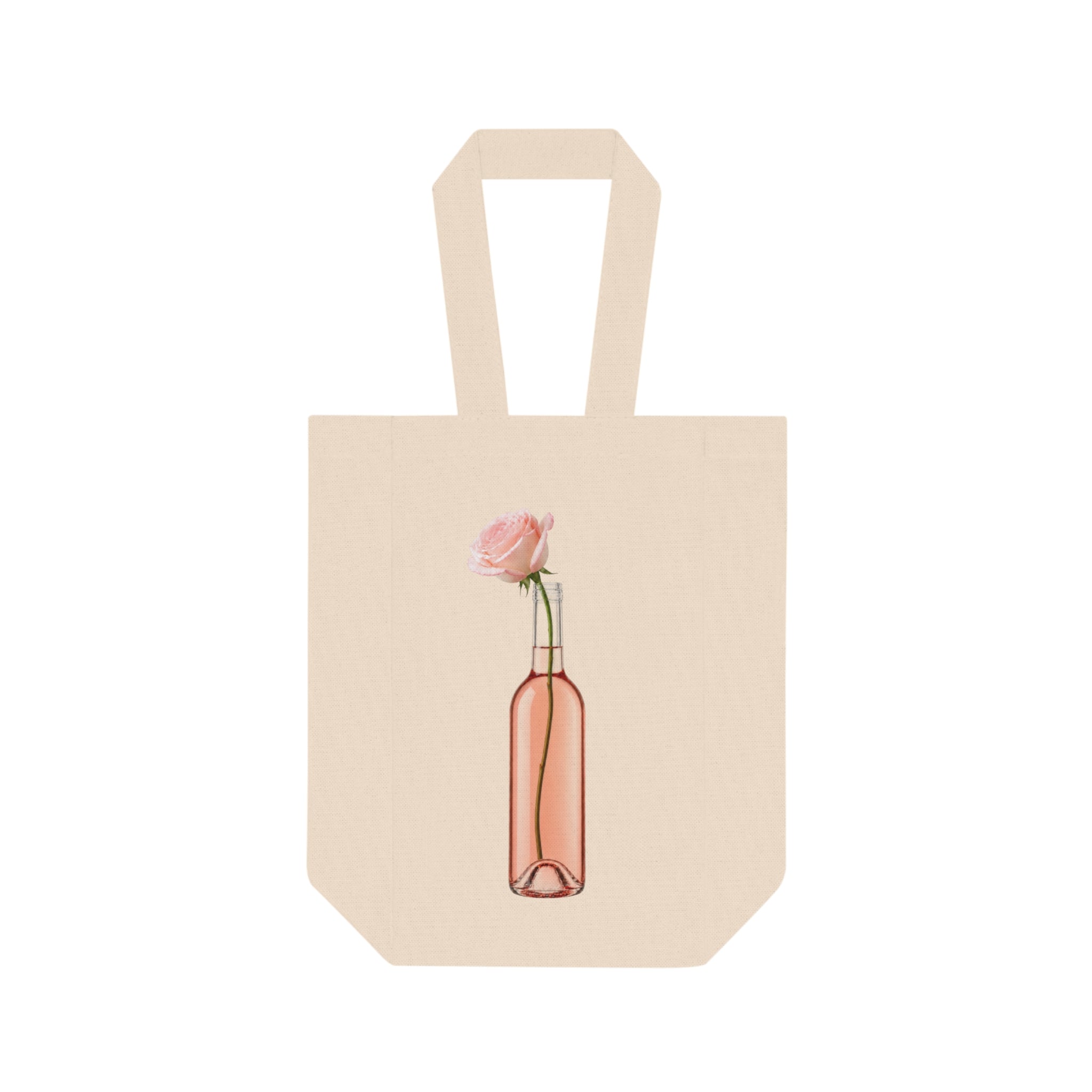 Rosé Wine Bottle Tote — Rose Bottle Double Wine Bag for Picnics & Hostess Gifts