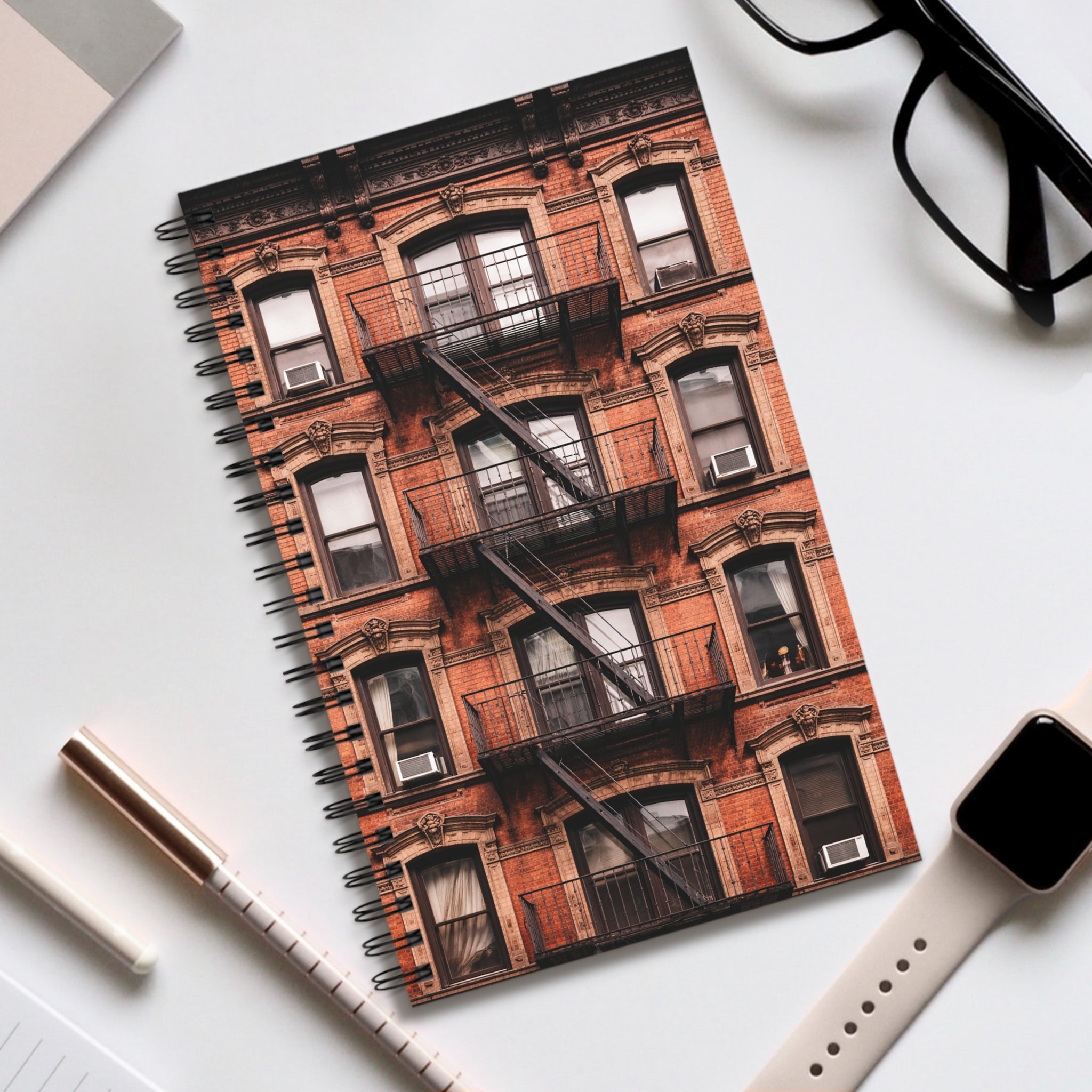 Cuaderno New York Tenement - Cuaderno espiral de arquitectura de Nueva York