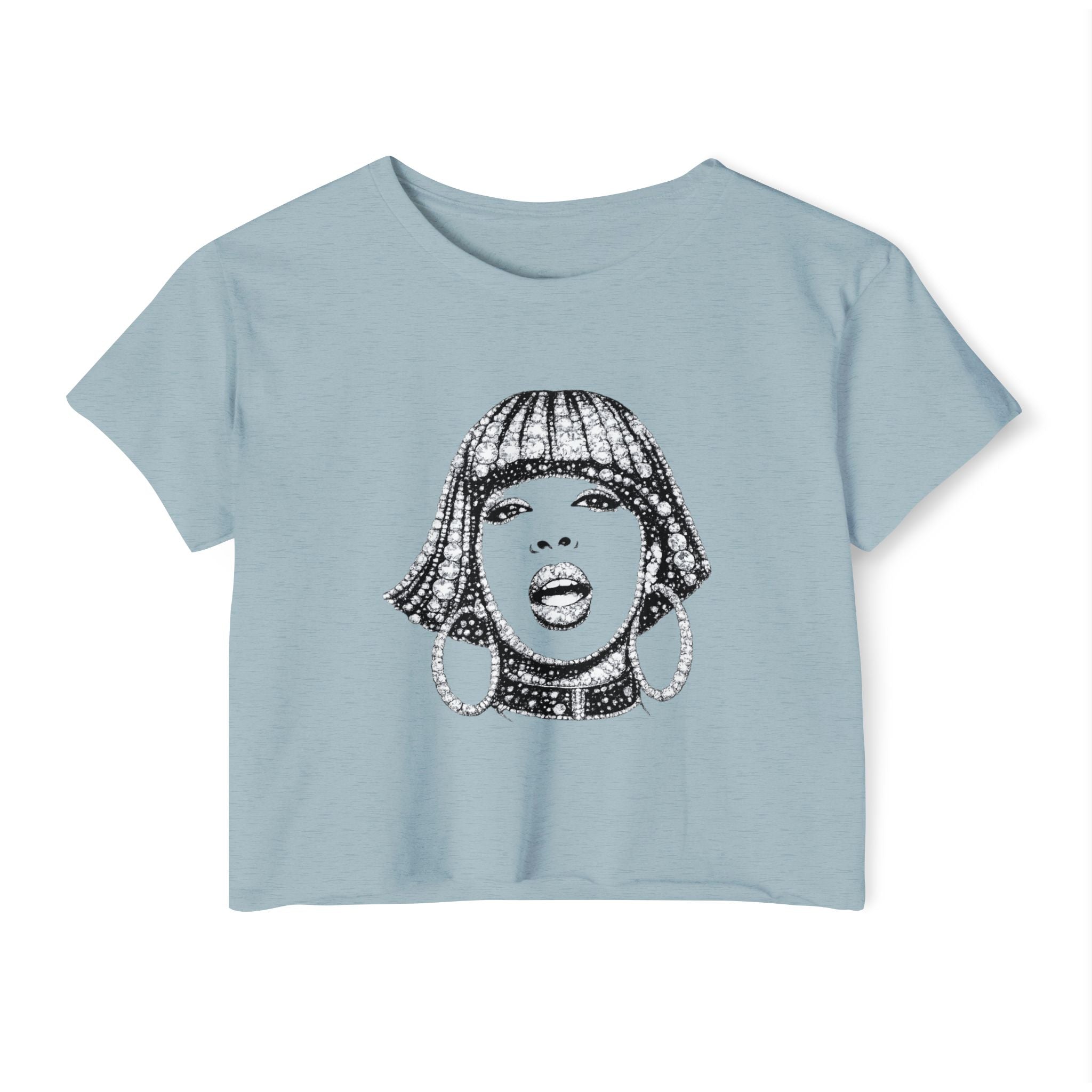 Diamond Queen of Hip Hop Soul Crop Top T-shirt   Music Tee