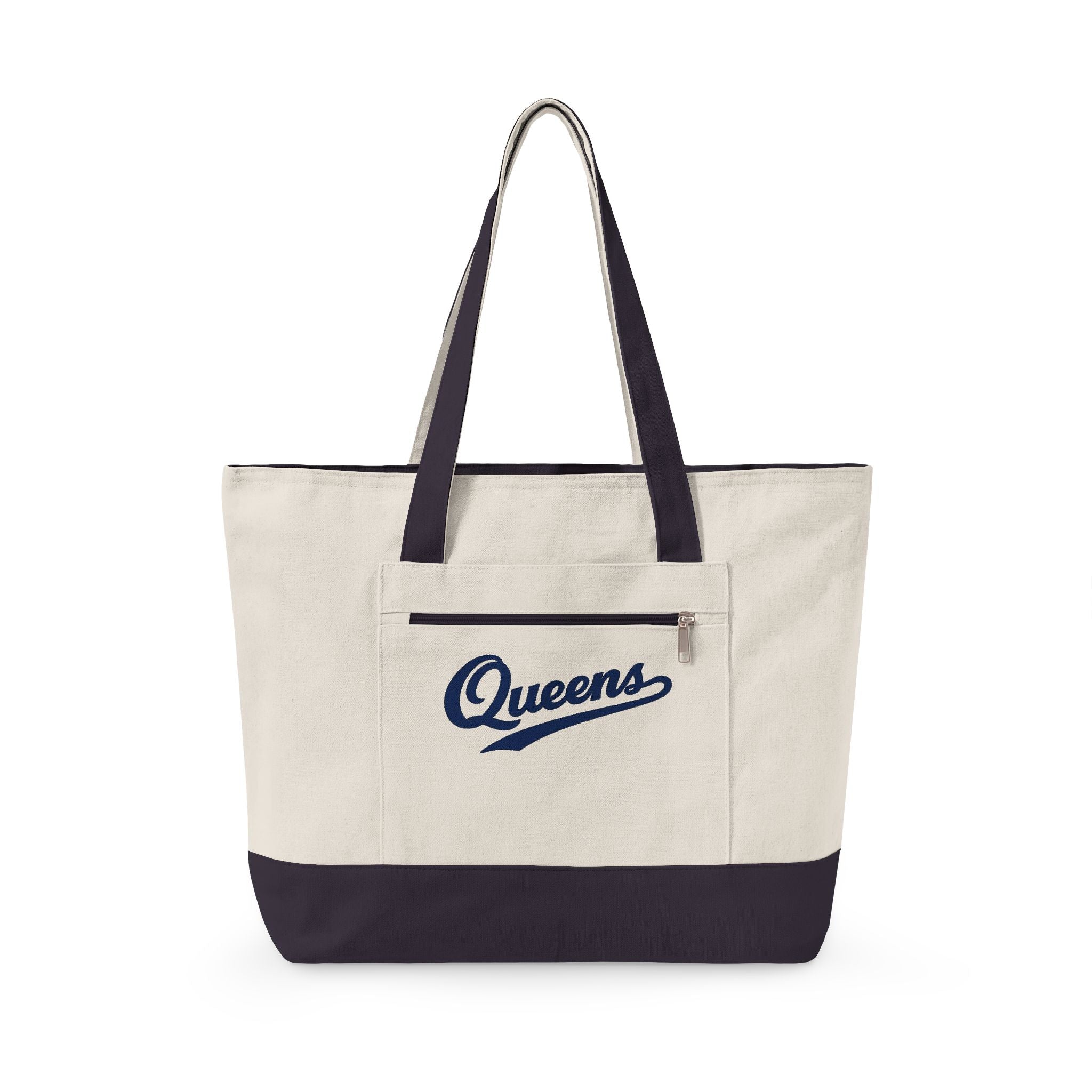Queens Canvas Tote — Zippered Market Bag