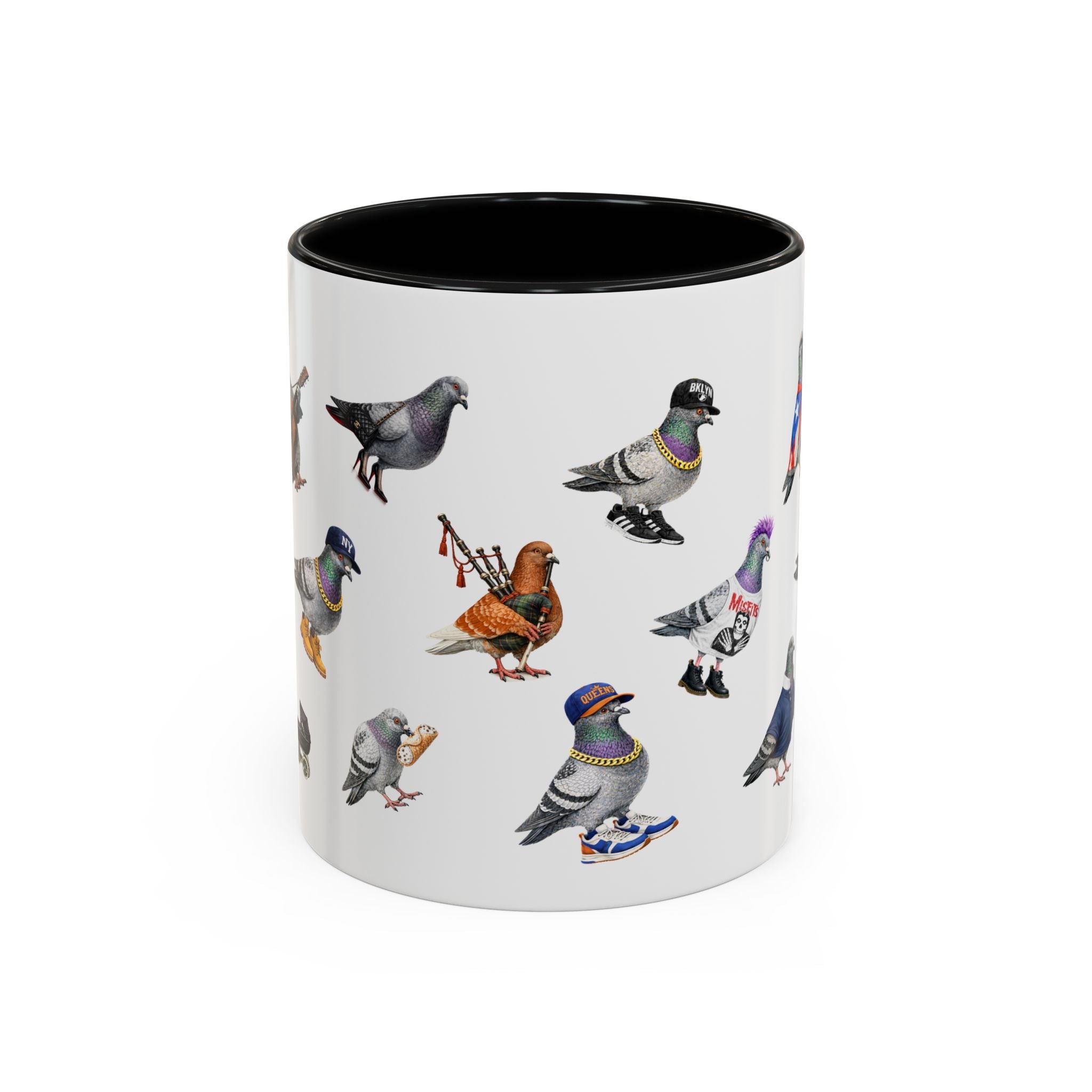 Pigeons of New York Colorful Mug | NYC Pigeon Bird Lovers Coffee Cup