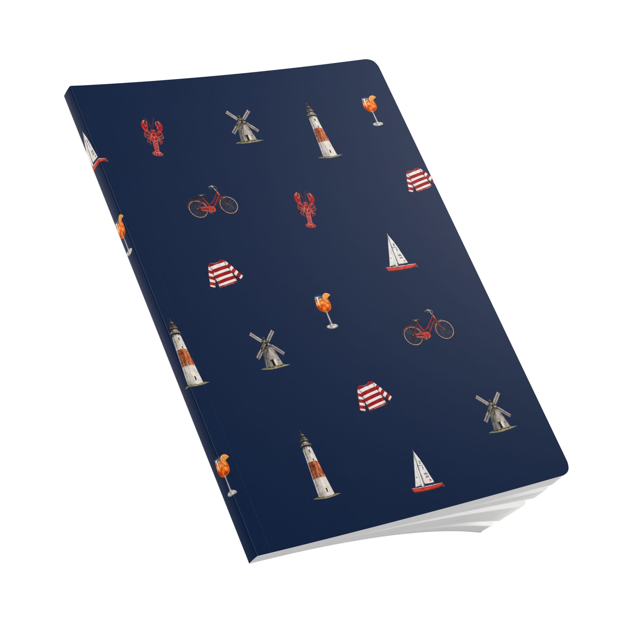 Icons of The Hamptons Blue Softcover Notebook