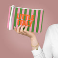 Little Italy Striped Clutch Bag — Pink & Green Wristlet Purse