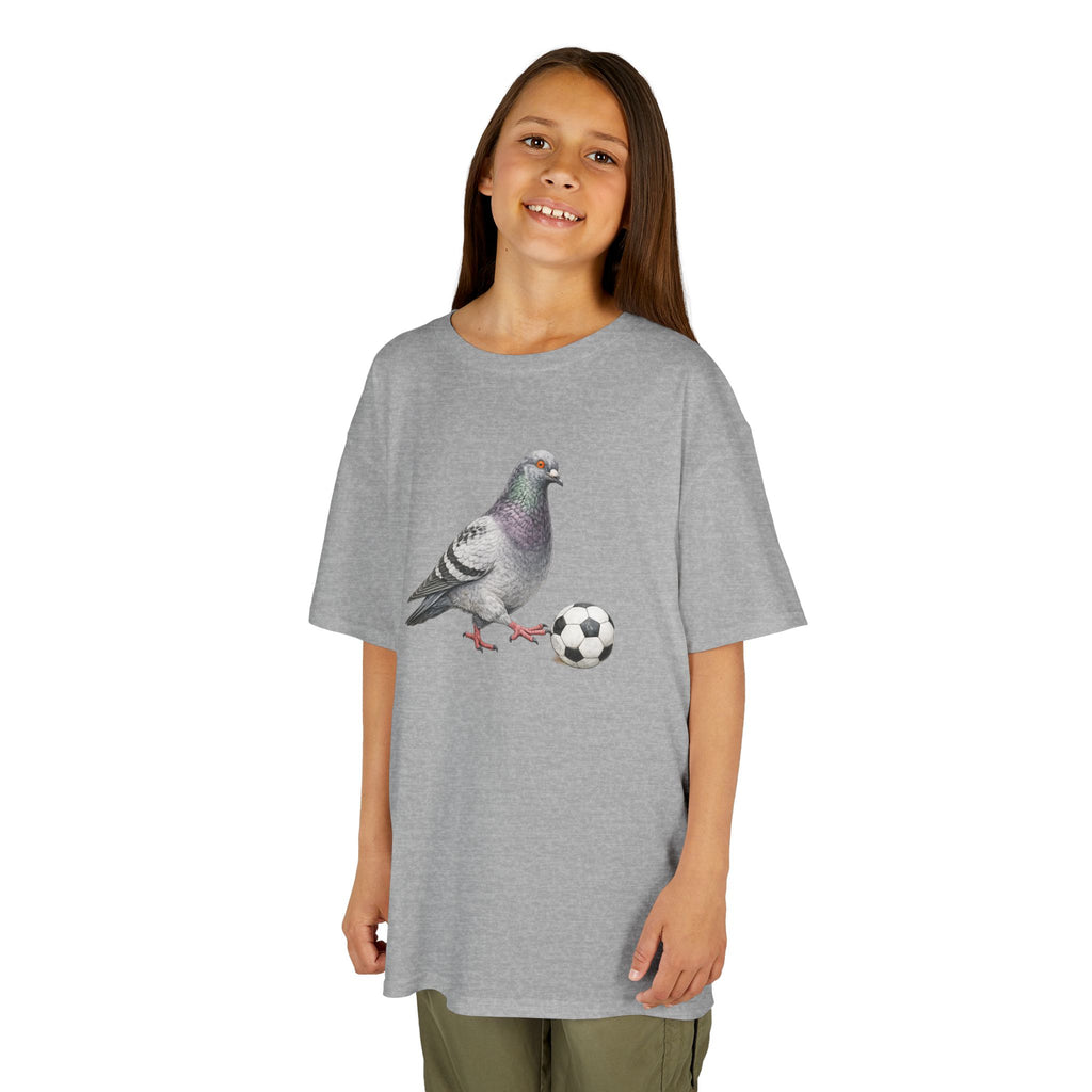 Customizable Corona NYC Pigeon Kids Soccer Tee — Cute Bird Soccer T-Shirt for Children