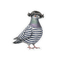 Williamsburg NYC Pigeon 3" x 3" Sticker