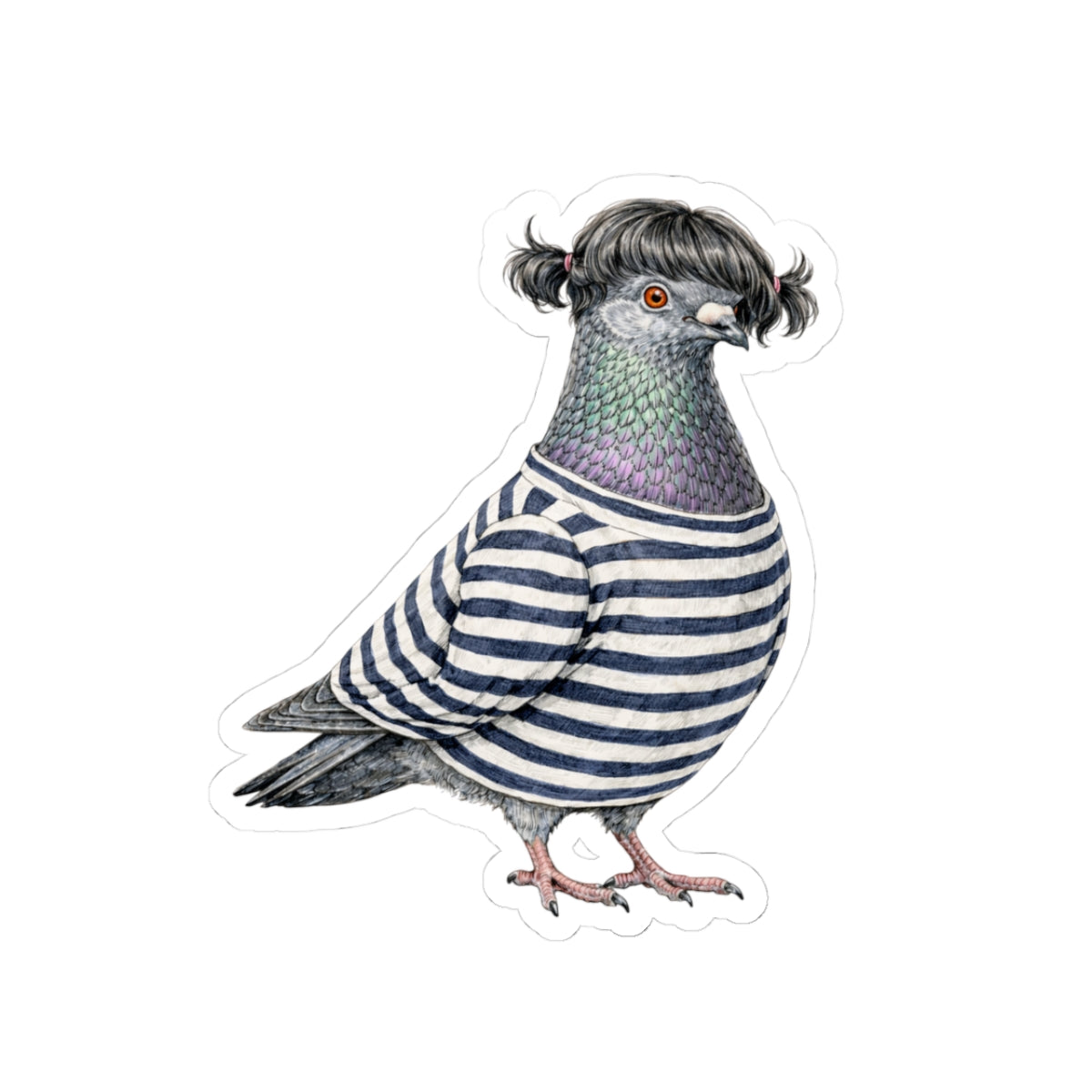 Williamsburg NYC Pigeon 3" x 3" Sticker