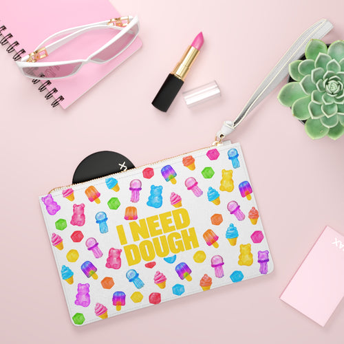 "Squishy Fund" Clutch Bag — "I Need Dough" Colorful Squishies Wallet