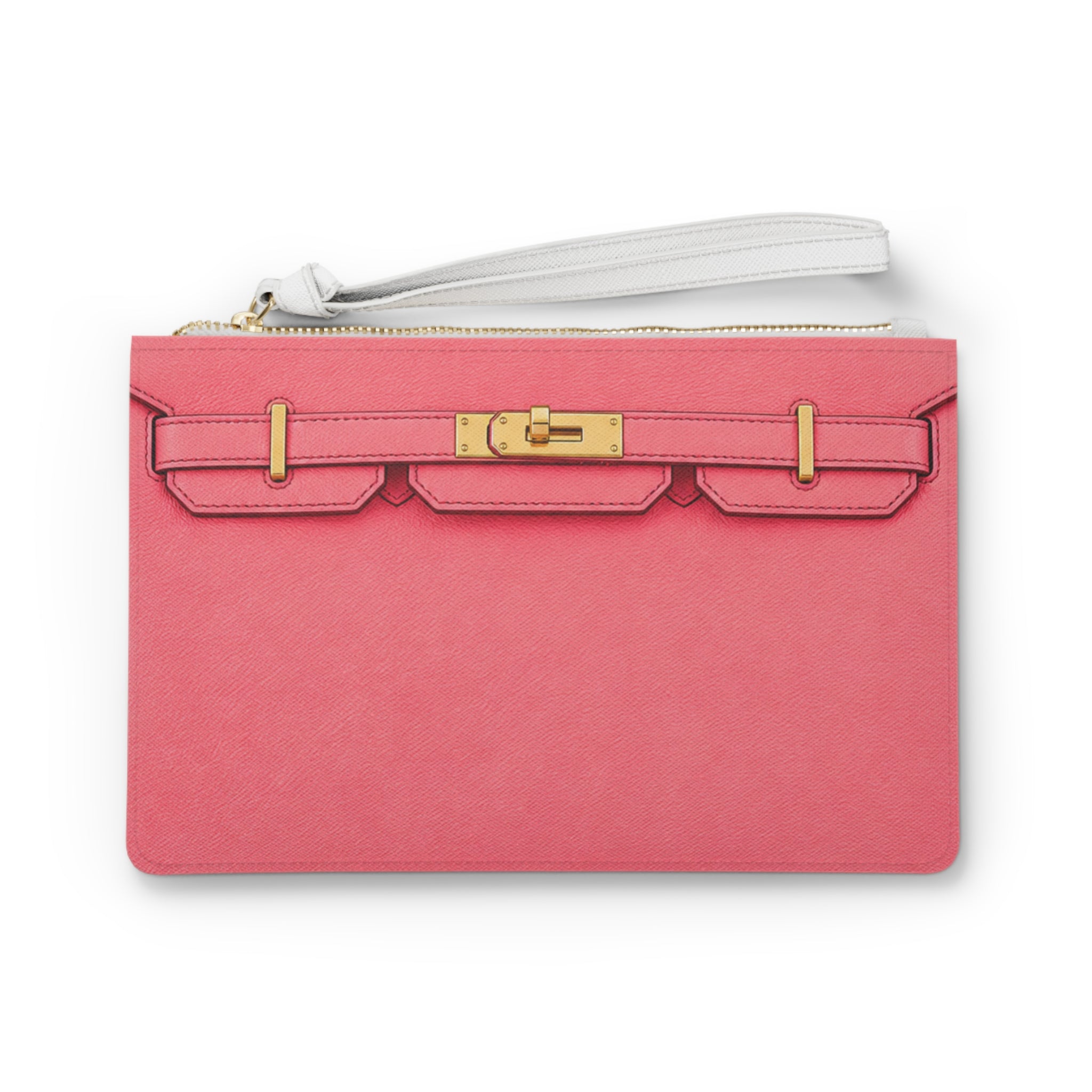 Canal Street Pink and Gold Clutch Bag — Elegant Wristlet Purse for Evening & Gifts