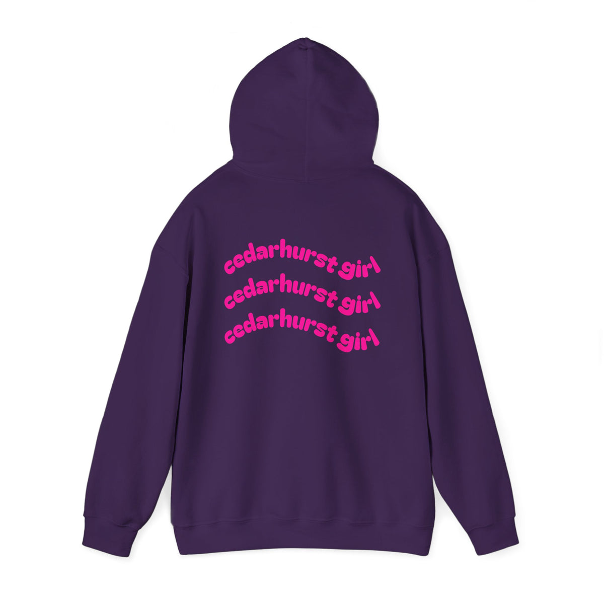 Cedarhurst Girl Hoodie – Retro Pink Wave Back Print Hooded Sweatshirt