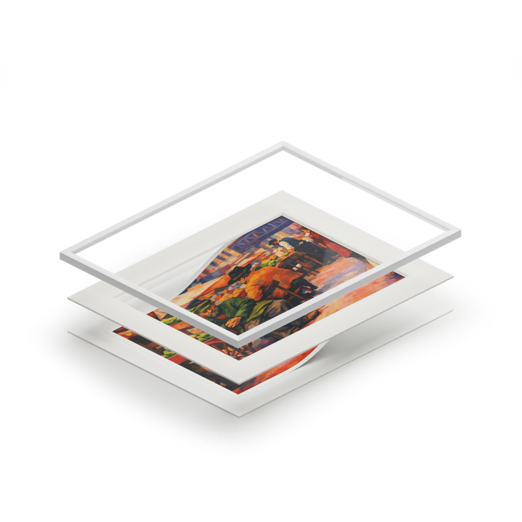 Colorized Historic Lower East Side 3 | Old New York Street Vendor Mat Frame