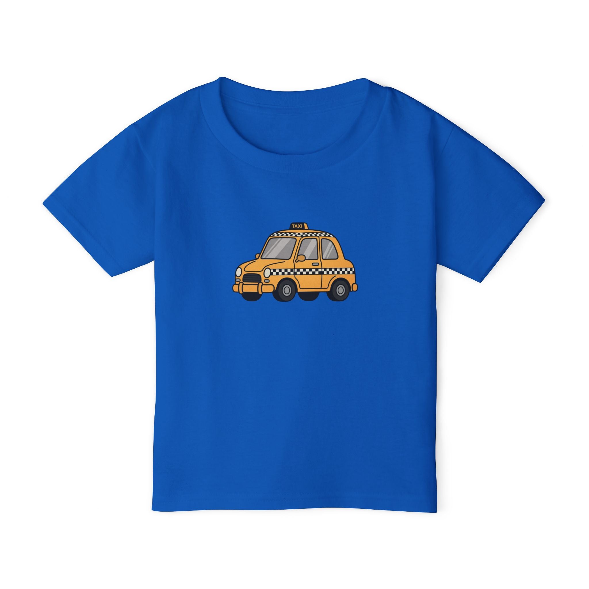 Taxi Cab NYC Kids Toddler T-Shirt — New York Yellow Checkered Taxi Cab Cartoon Graphic Childrens Tee