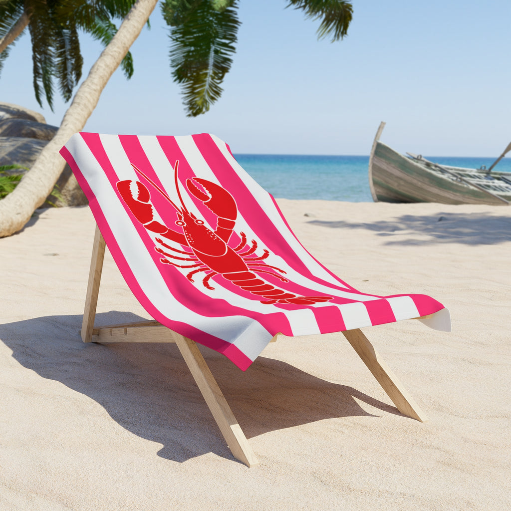 Hamptons Lobster Beach Towel | Hamptons Summer Seaside Design