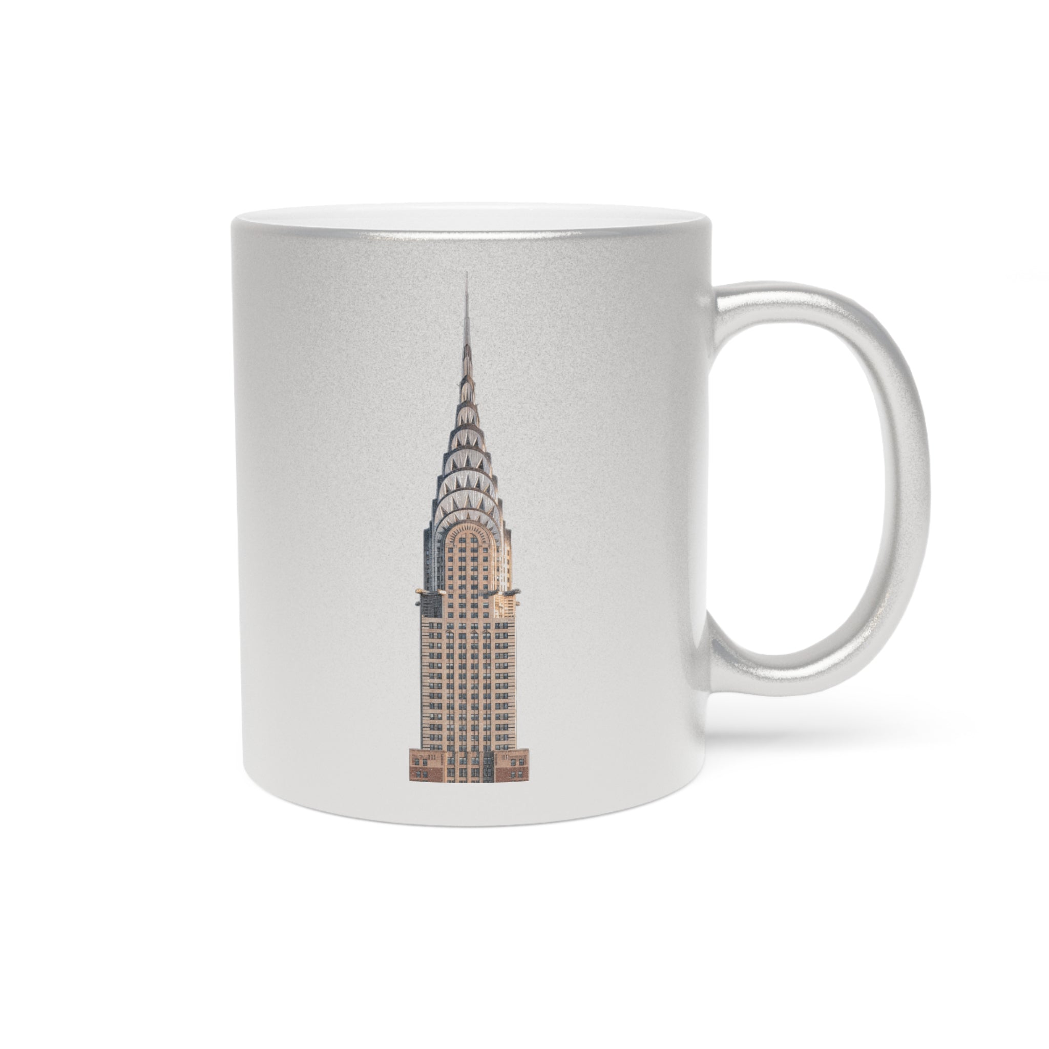 Chrysler Building NYC Metallic Mug | Silver Manhattan Skyscraper Coffee Cup