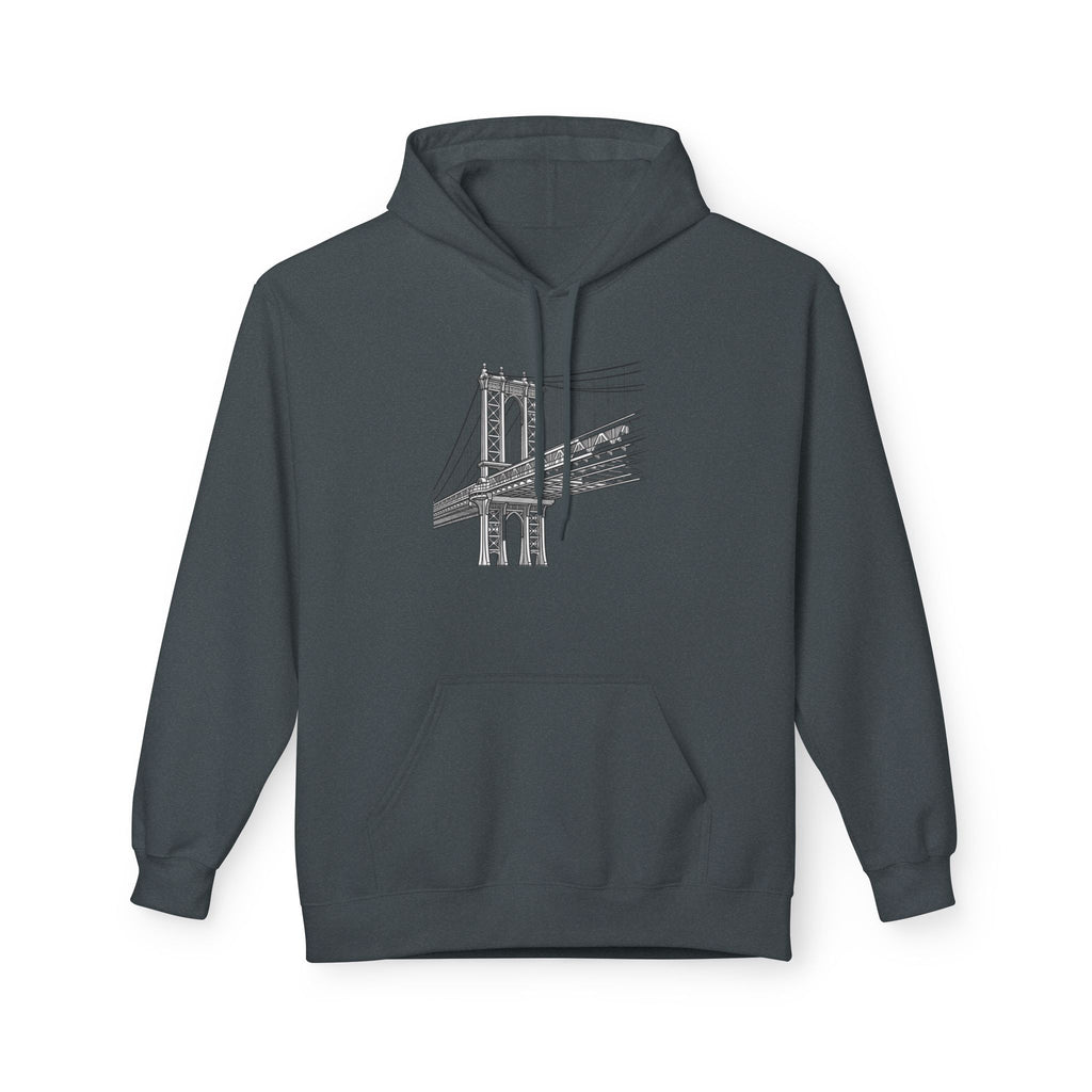 Manhattan Bridge Sketch Hoodie — New York City Pullover Hooded Sweatshirt
