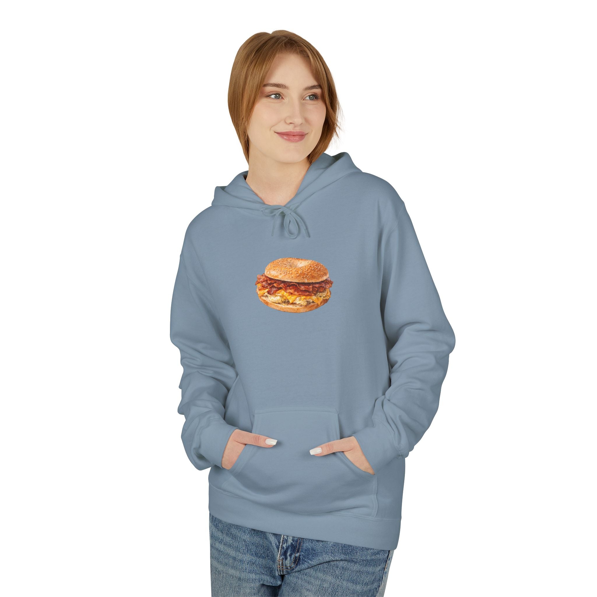 NYC Bacon Egg and Cheese Hoodie — New York Sandwich Hooded Pullover Sweatshirt