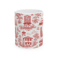 DUMBO Red Toile de Jouy Mug | NYC Chinoiserie Ceramic Coffee Cup