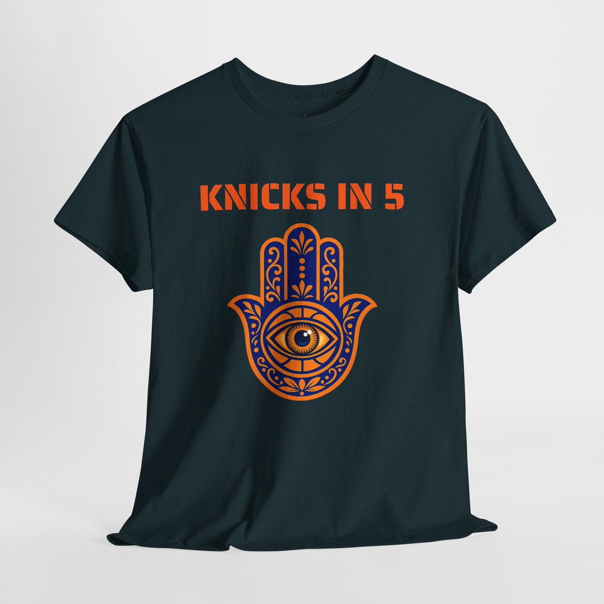 Knicks In Five Tee | New York Basketball Hamsa T-Shirt