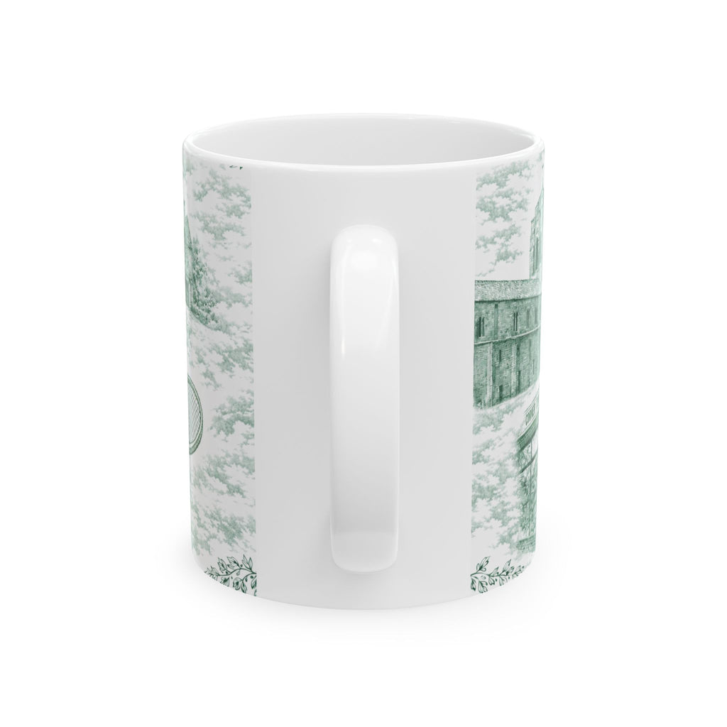 Forest Hills Green Toile de Jouy Mug | Queens Chinoiserie Ceramic Coffee Cup