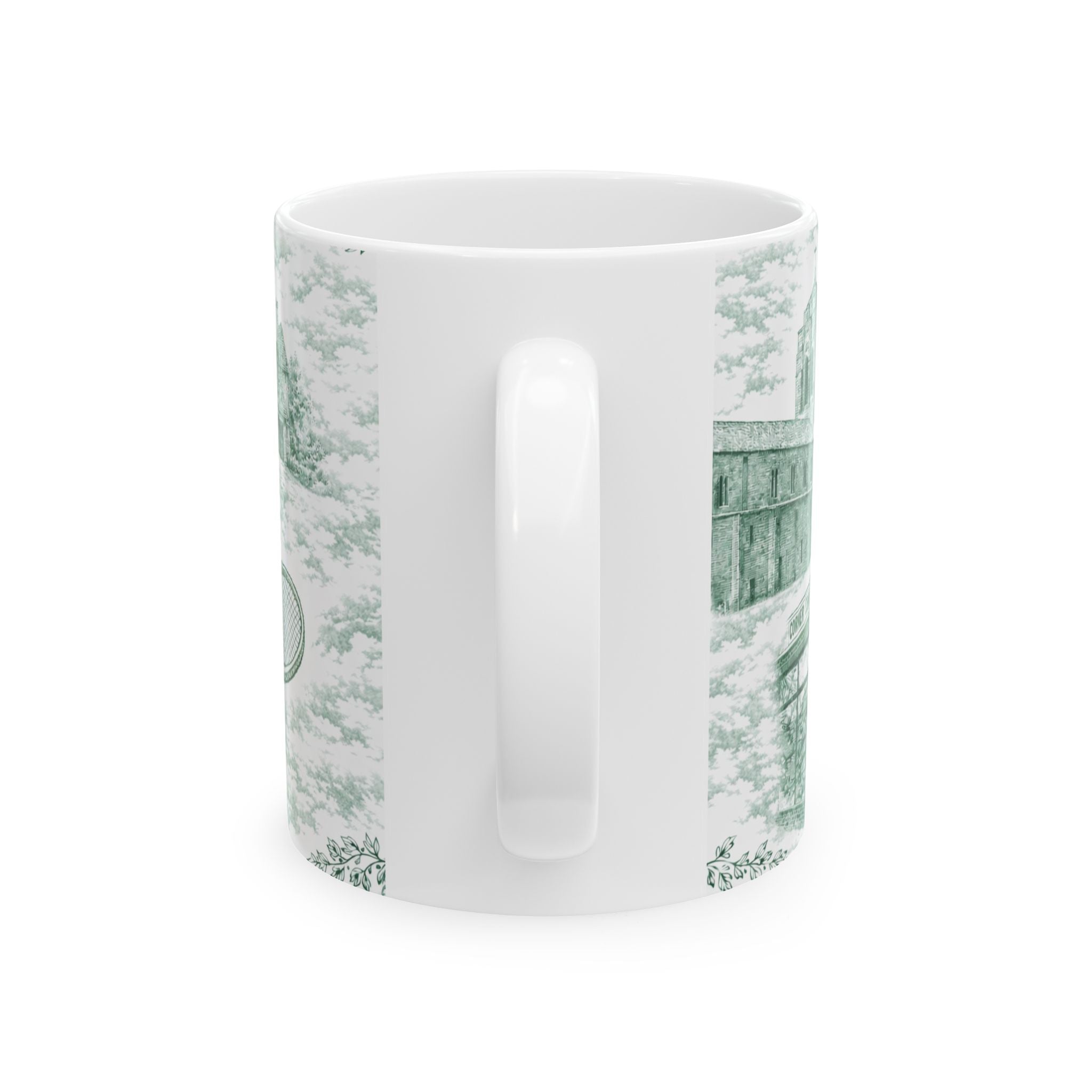 Forest Hills Green Toile de Jouy Mug | Queens Chinoiserie Ceramic Coffee Cup