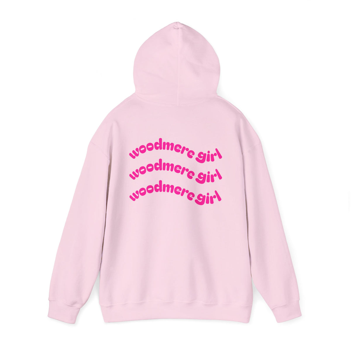 Woodmere Girl Hoodie – Retro Pink Wave Back Print Hooded Sweatshirt