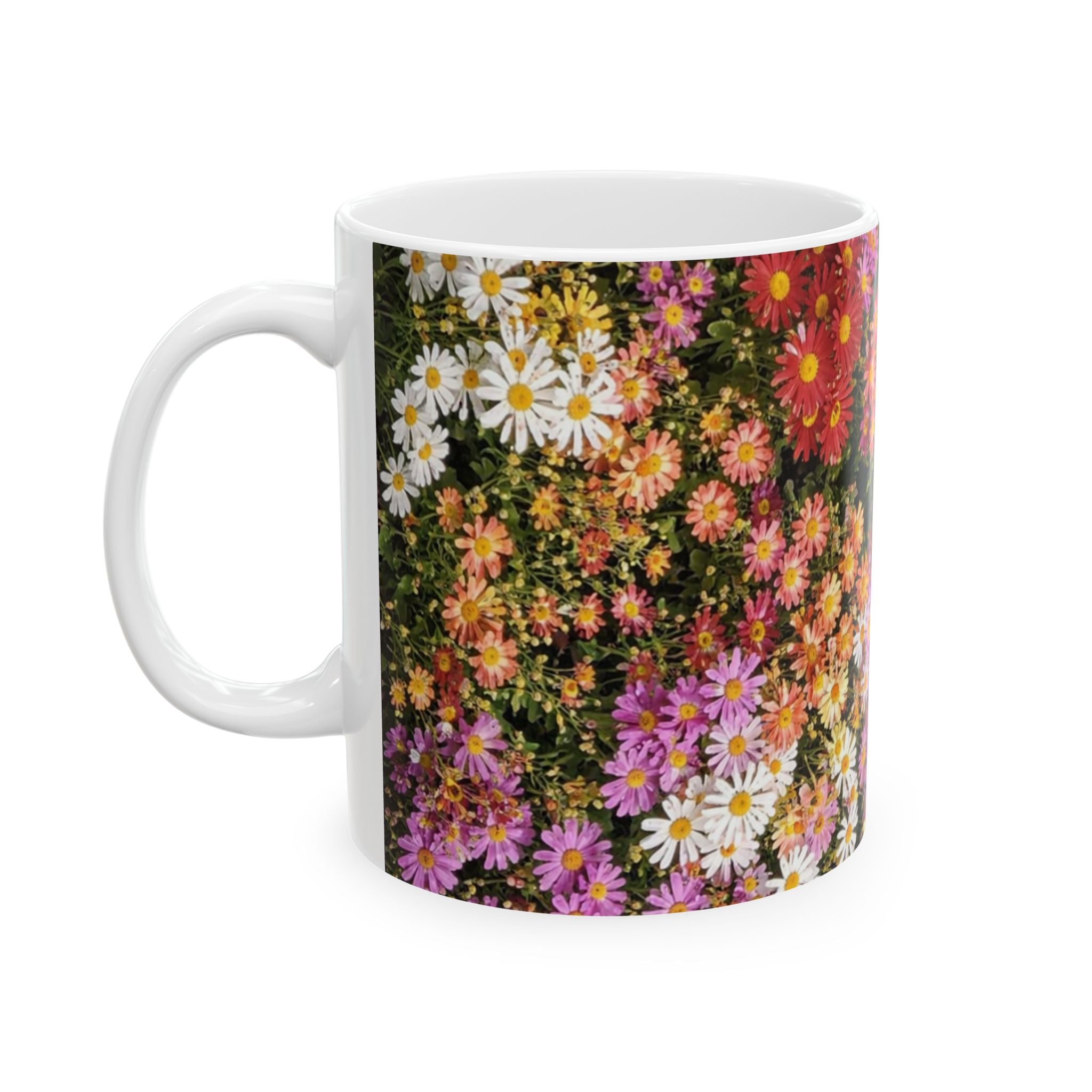Central Park Korean Chrysanthemum Flowers Mug | Floral Ceramic Coffee Cup