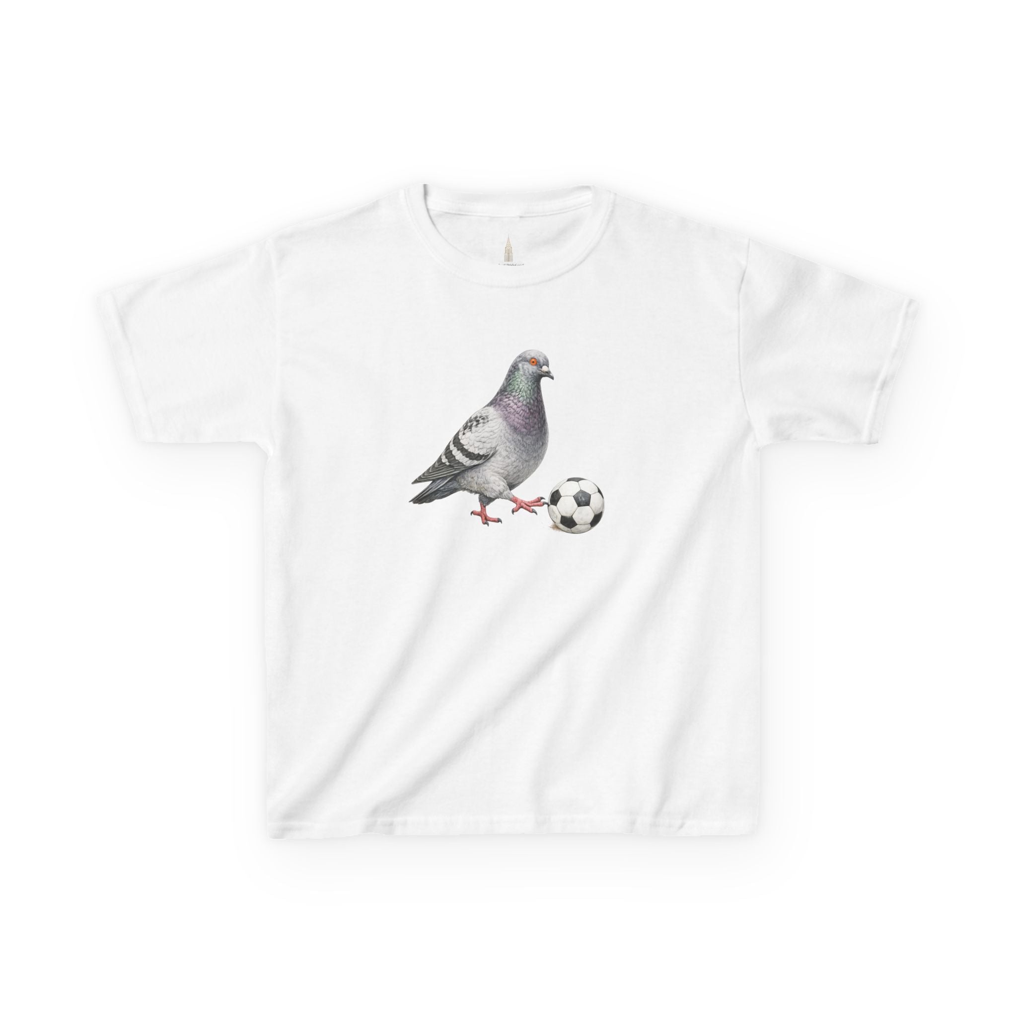 Customizable Corona NYC Pigeon Kids Soccer Tee — Cute Bird Soccer T-Shirt for Children