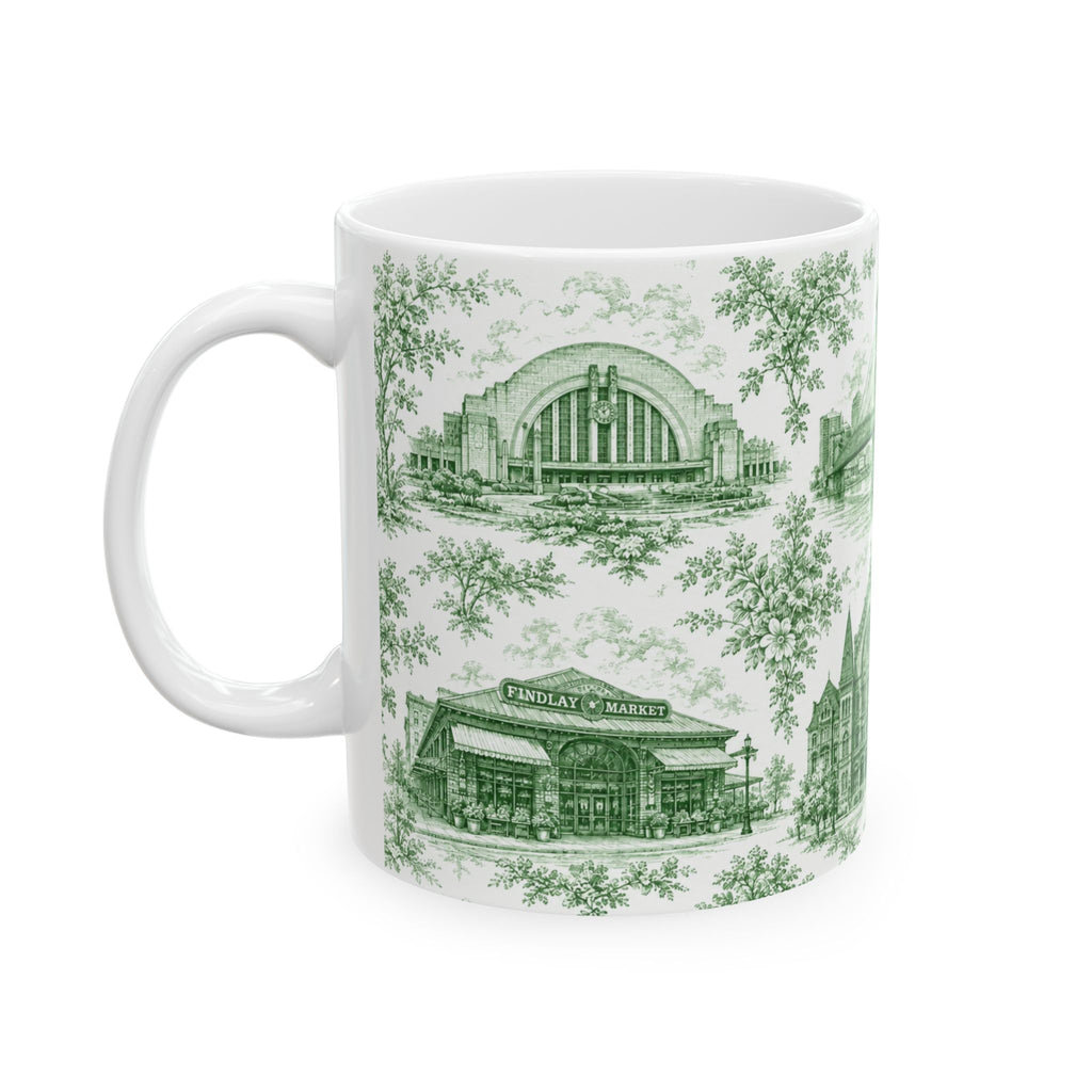 Cincinnati Blue Toile de Jouy Ceramic Mug — Coffee mug 11oz