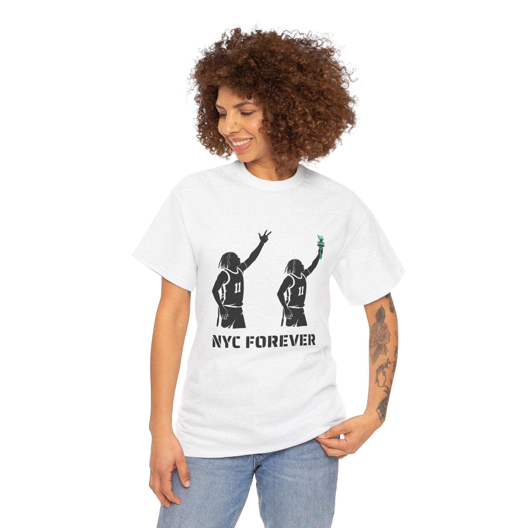 New York Basketball Jalen Brunson Tee | NYC Icons Statue of Liberty T-shirt