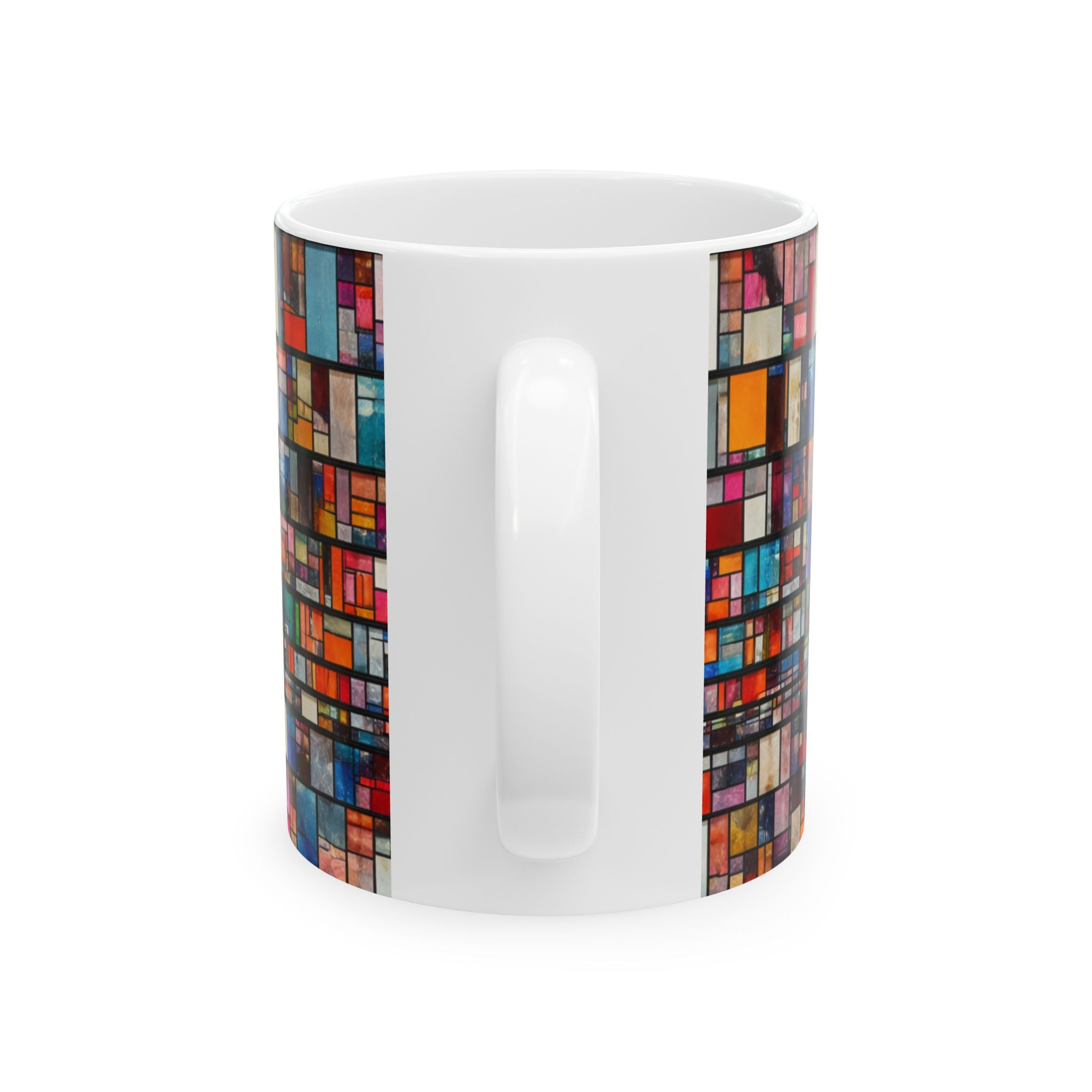 DUMBO Brooklyn Mosaic Water Tower Mug | Colorful Geometric Ceramic Mug 11oz
