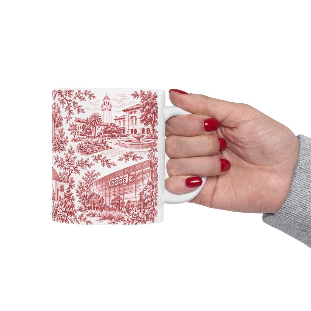 Silicon Valley Red Toile de Jouy 11oz Ceramic Mug