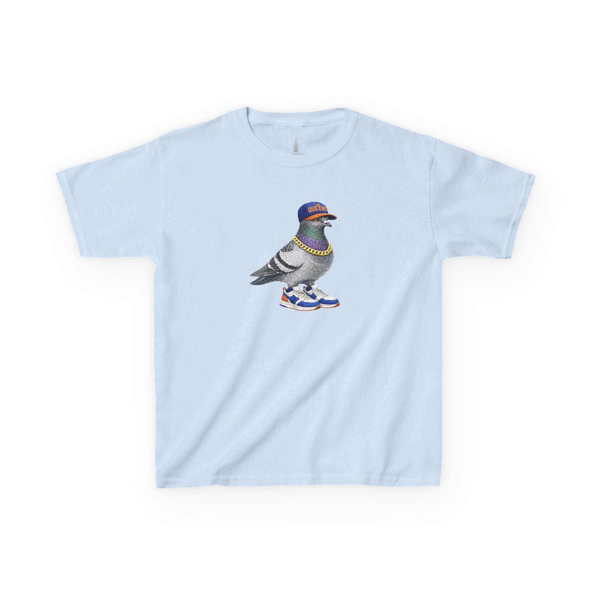 Customizable Queens NYC Pigeon Kid Tee —  Cute Bird  Baseball Fan T-Shirt for Children